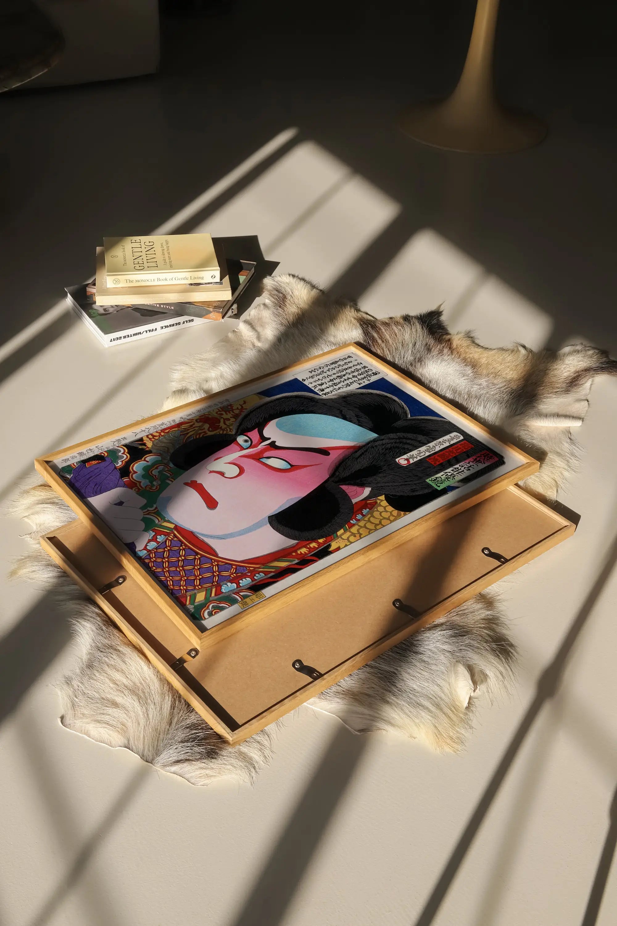 Gepubliceerd Japanse kunstprint van Kunichika Poster Ichikawa Sadanji I in een lijst