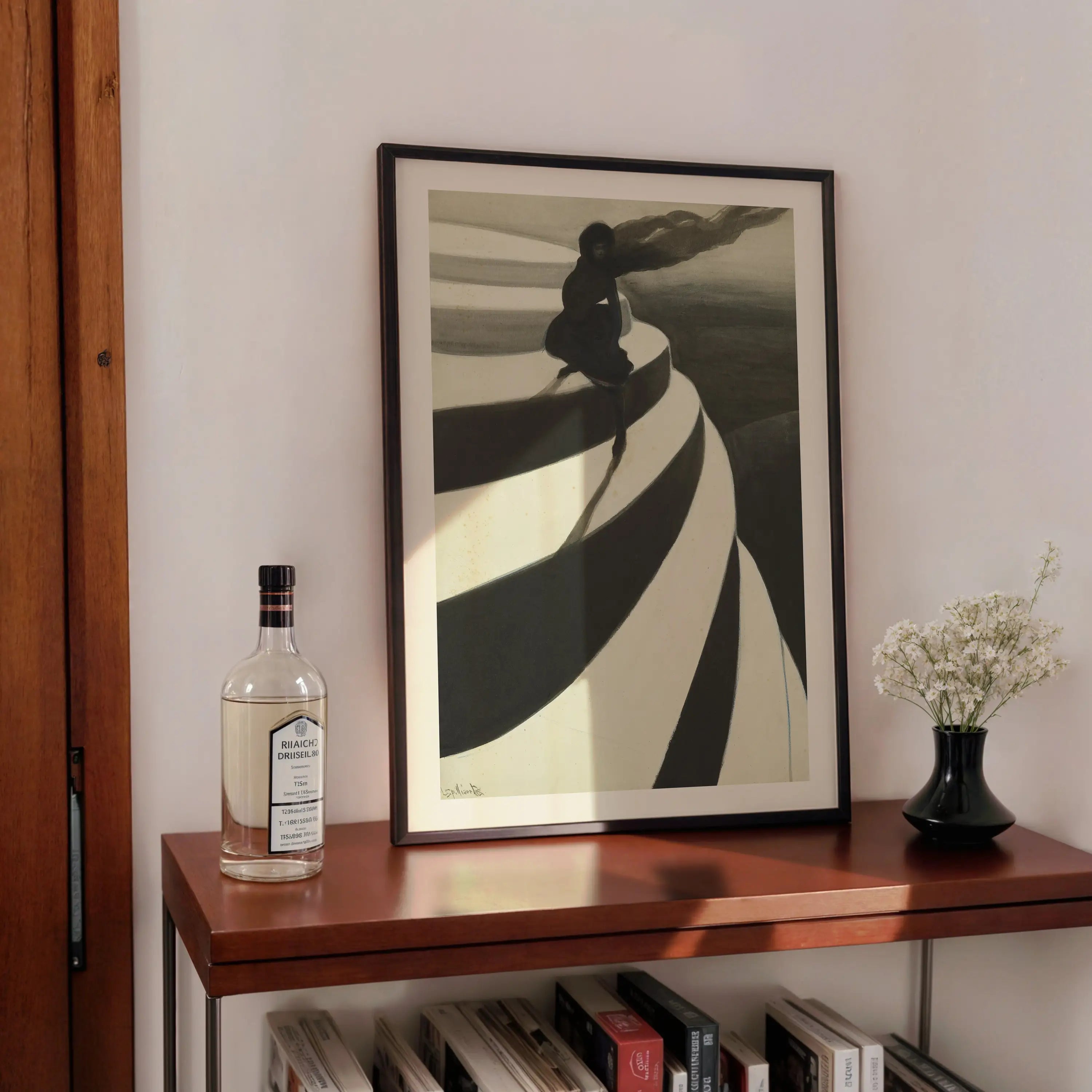 Gepersonaliseerde zwart-wit kunstprint in lijst uit Léon Spilliaert Vertigo Poster