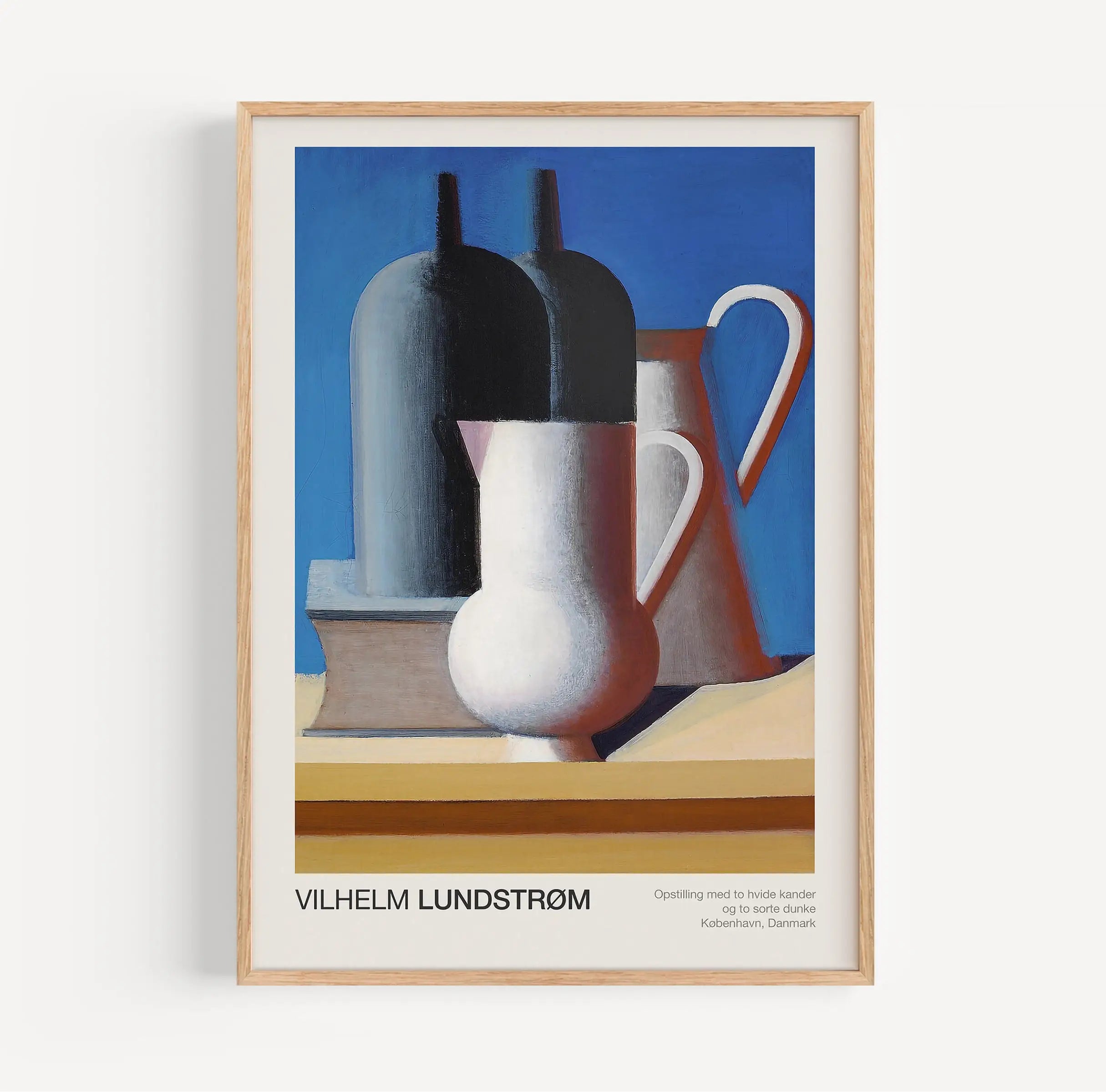 Framed still life schilderij op de Lundstrom Poster Witte Kannen Zwarte Dunken