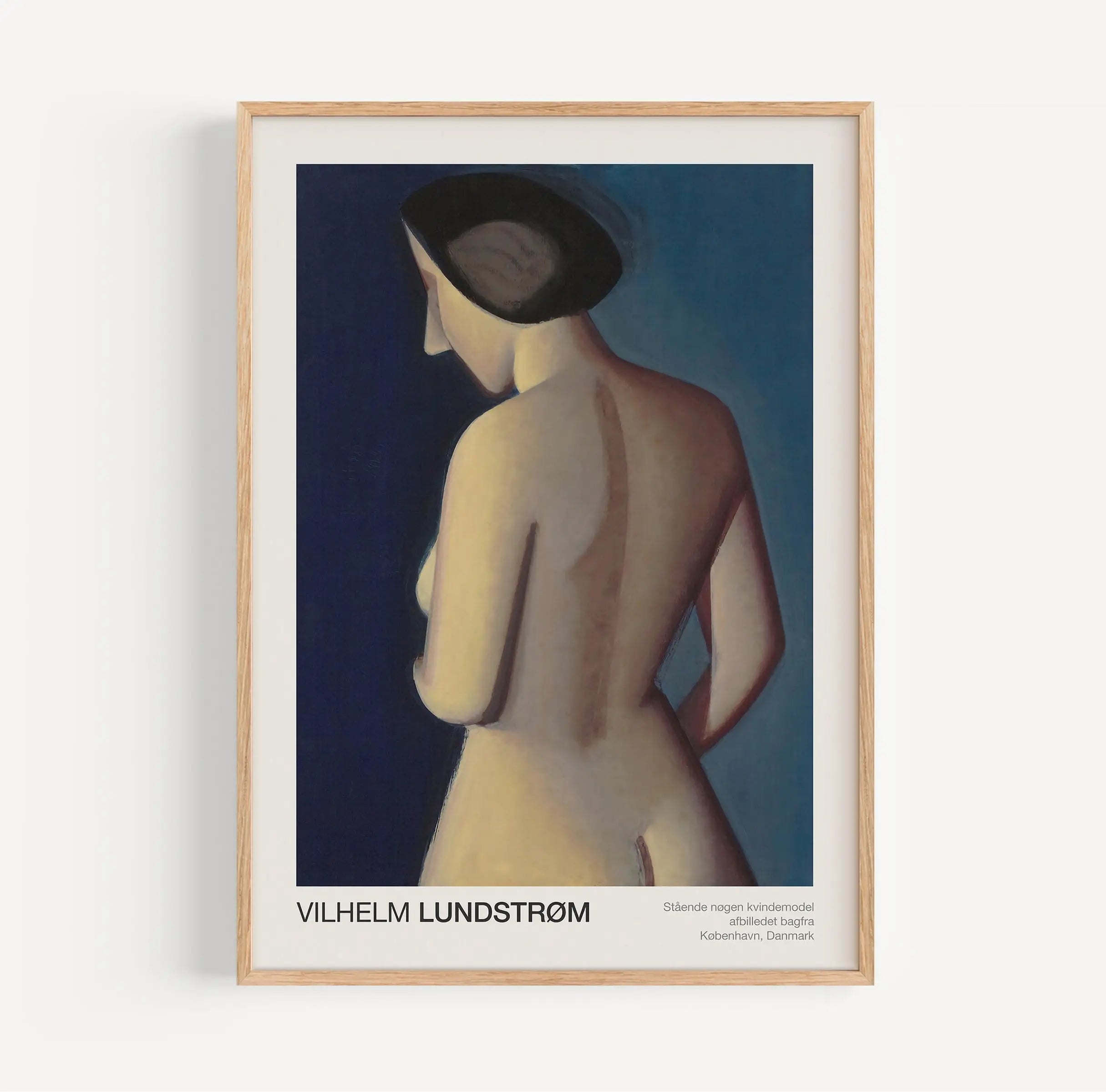 Gepubliceerd schilderij van een naakte vrouw in een frame voor Lundstrøm Staande Naakt Vrouw