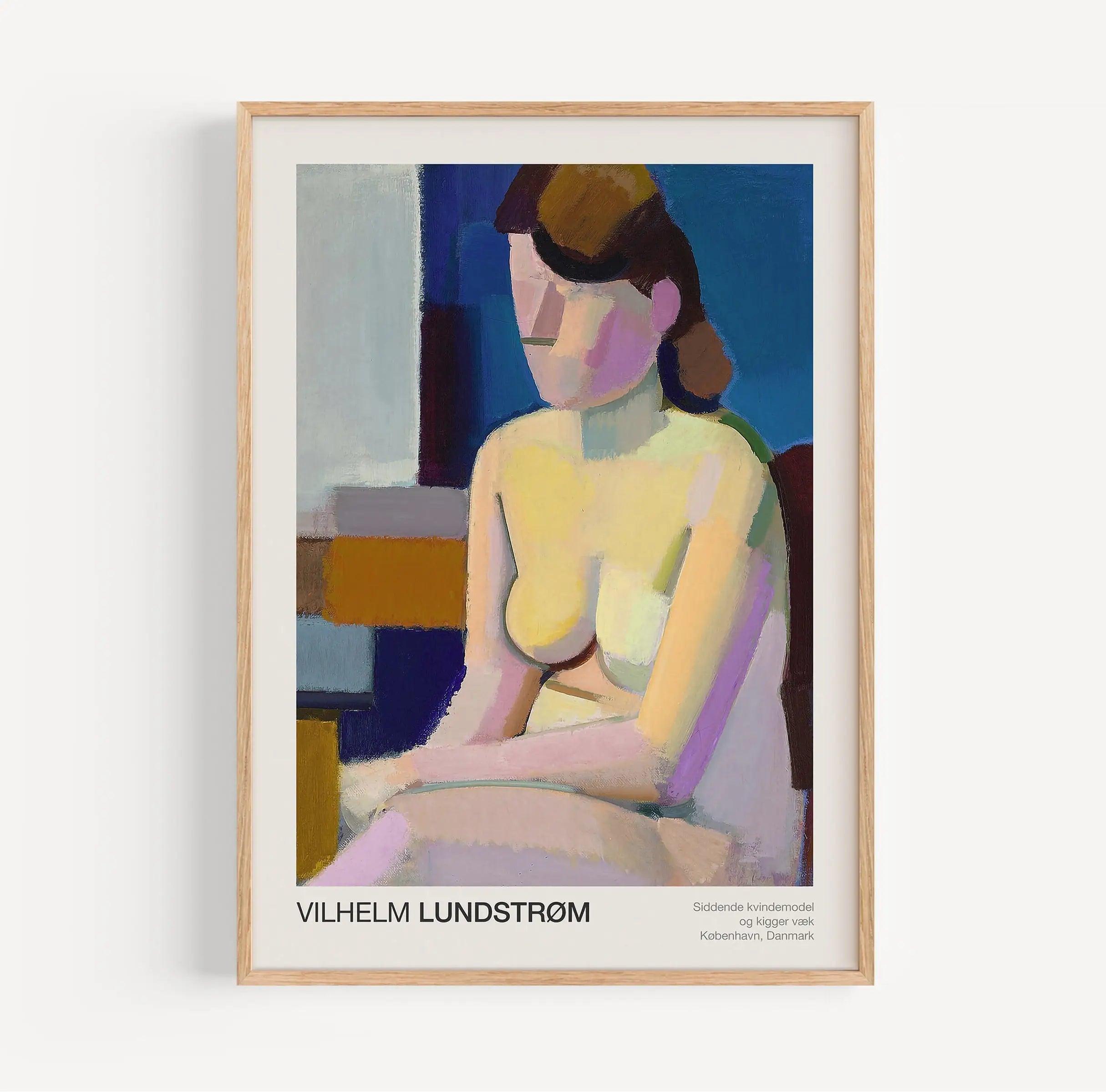 Gerappeerd abstract naakt schilderij in Lundstroms Dromerige Vrouw Poster