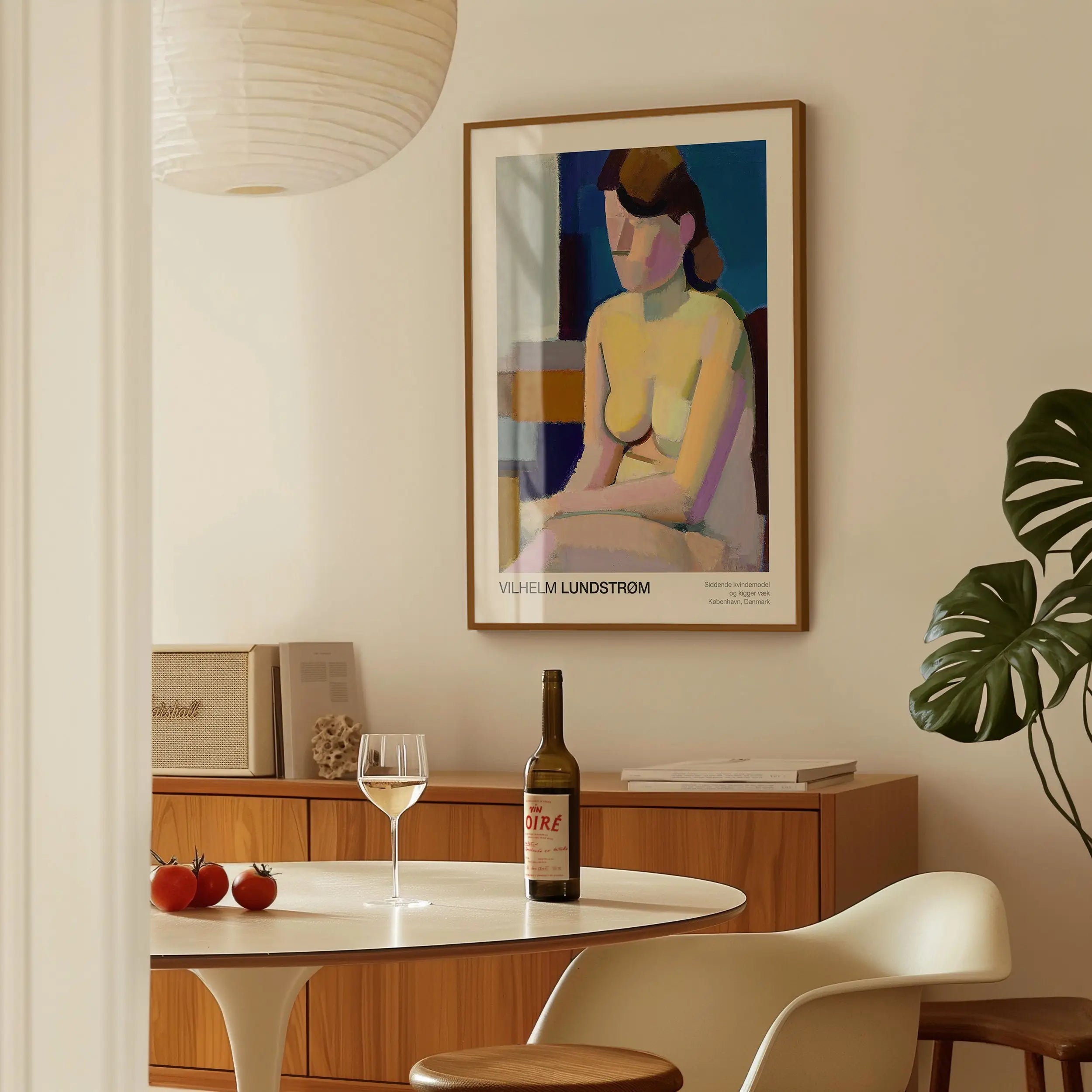 Gegarandeerde reproductie van een naaktkunstwerk in een lijst voor de Lundstroms Dromerige Vrouw Poster