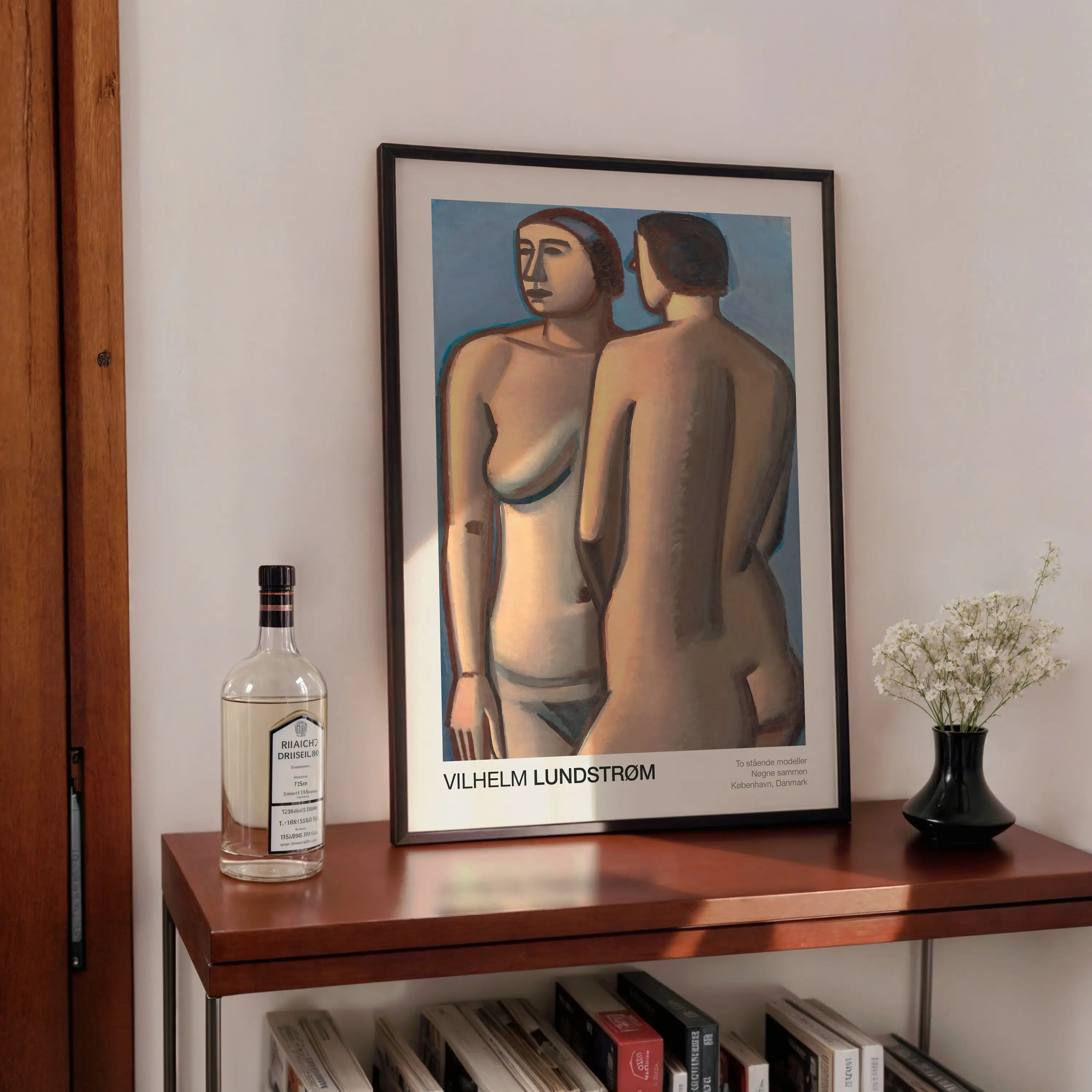 Geframedineerde Vilhelm Lundstrom kunstprint in productnaam Lundstroms Twee Staande Modellen