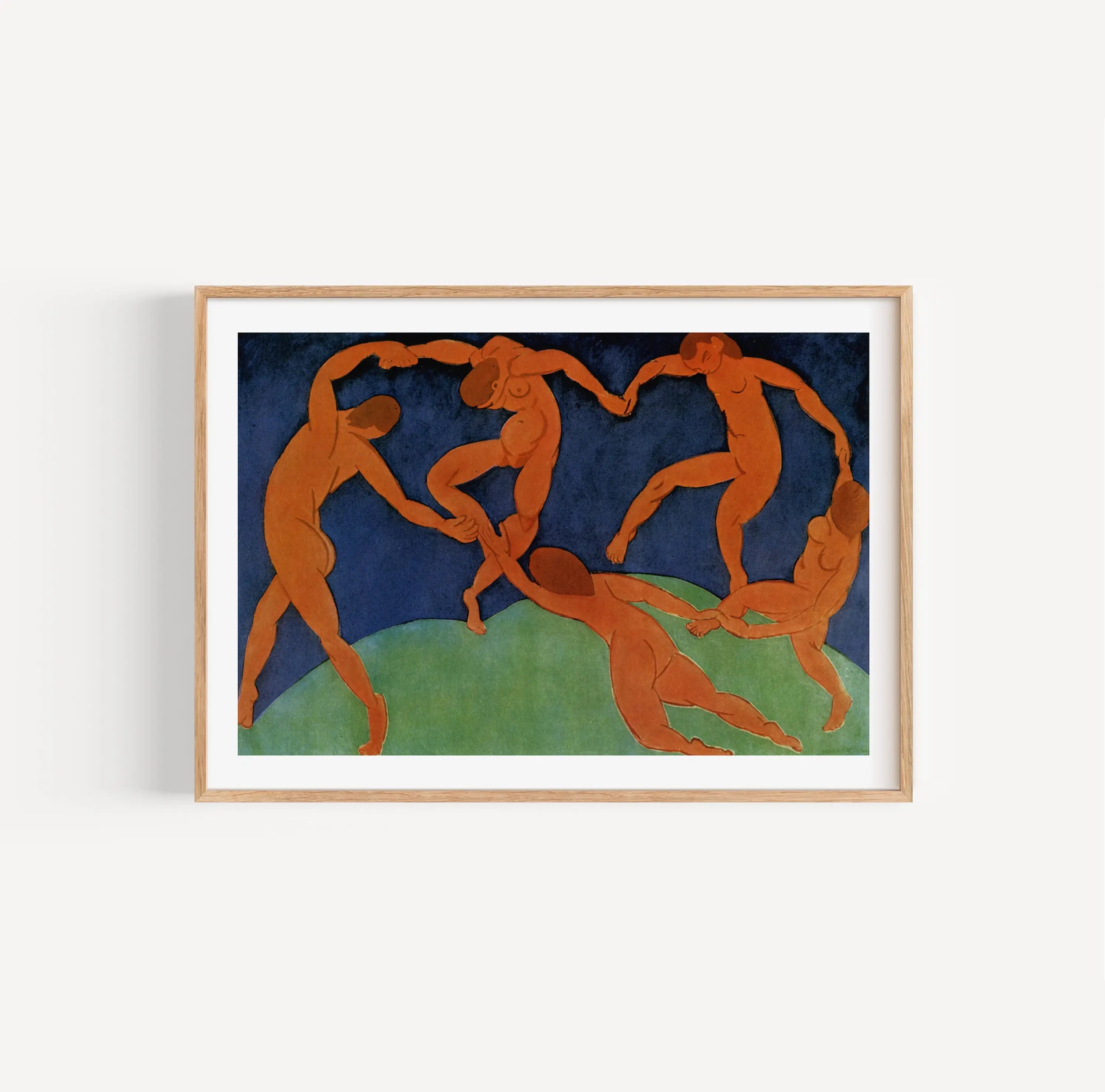 Gepassementeerd schilderij van naakte dansers in een cirkel voor Matisse The Dance Poster