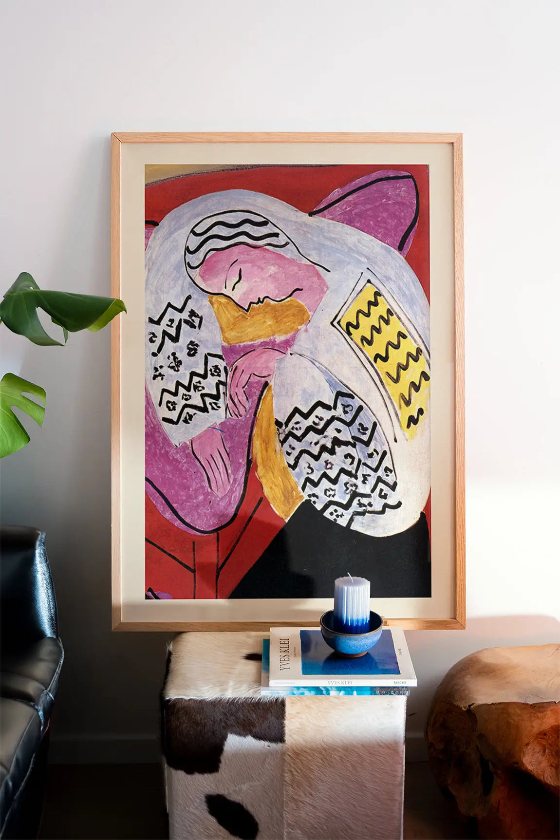Gekaderd abstract schilderij van slapende vrouw uit Matisse The Dream Poster