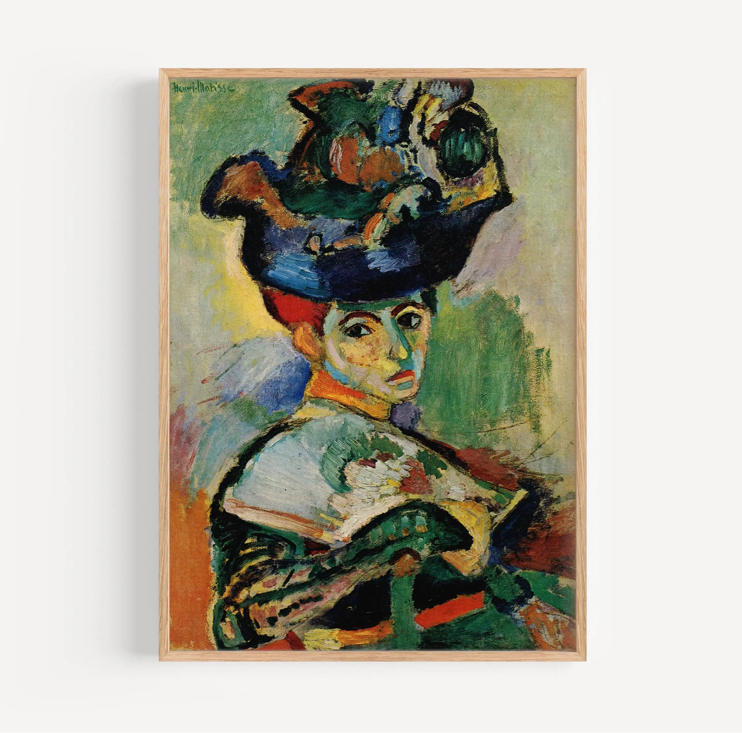 Framed Fauvist portret painting voor de Matisse Woman with the Hat Poster