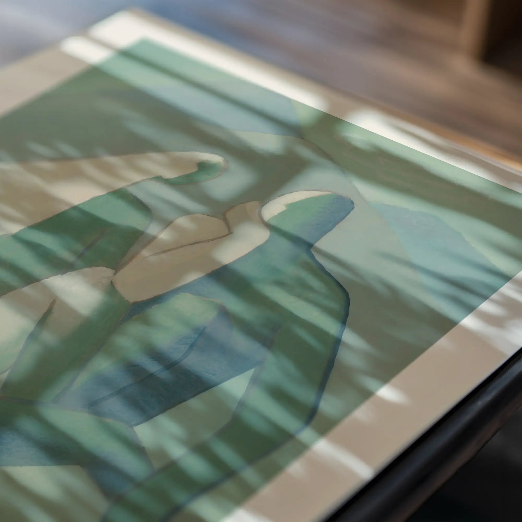 Abstract groen en wit kunstwerk op Mikulas Galanda De Bandieten Poster