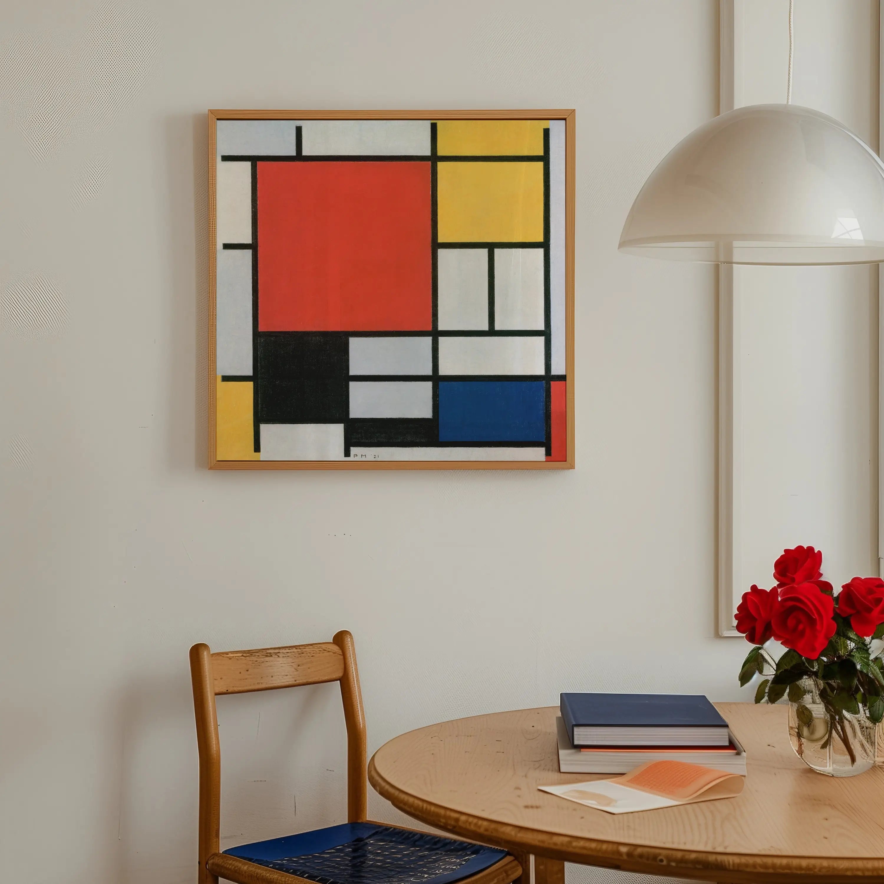 Framed Mondrian-stijl kunstwerk in de Mondriaan Compositie Poster