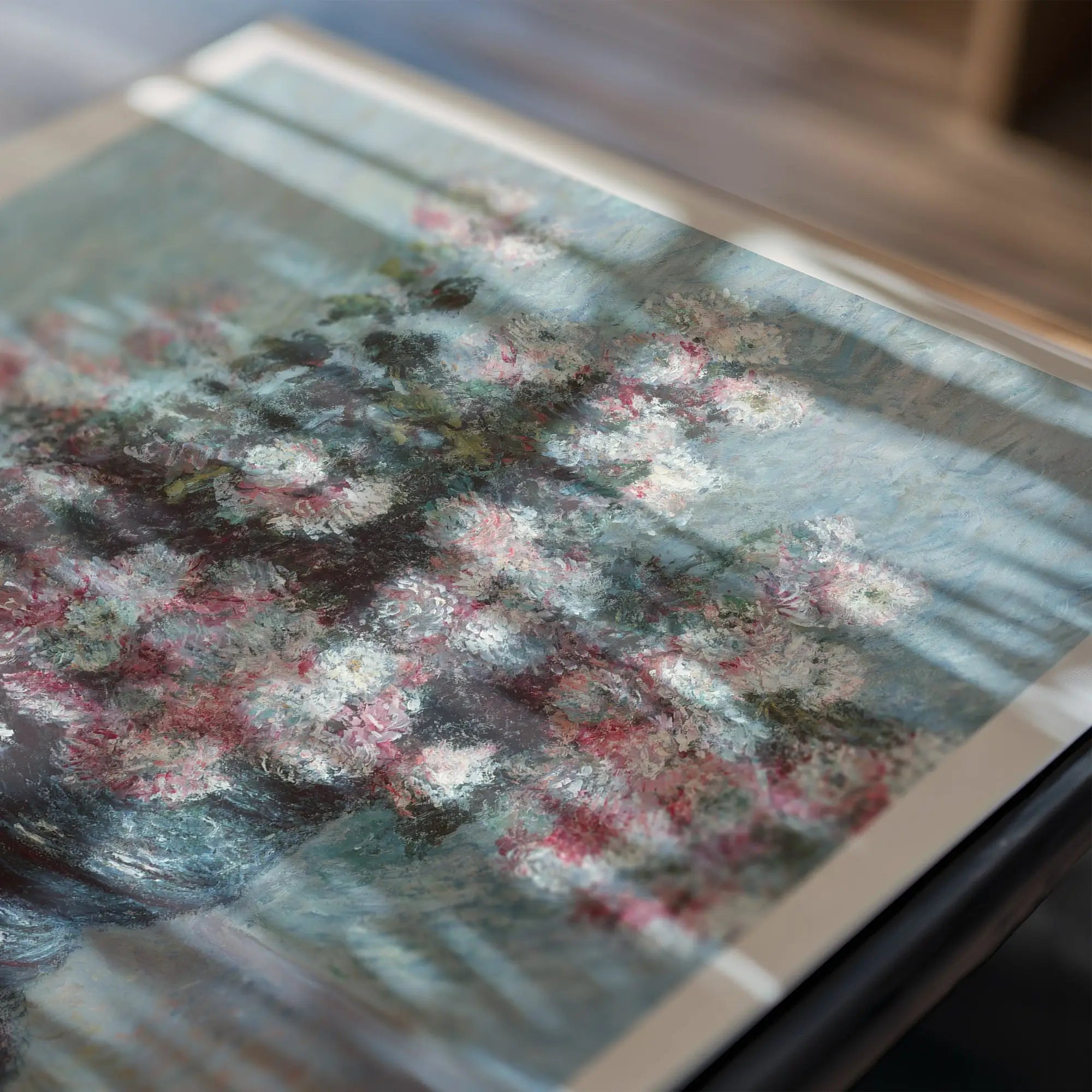 Impressionistische bloemschildering op Monet Chrysanten Poster, kleurrijk en kunstzinnig