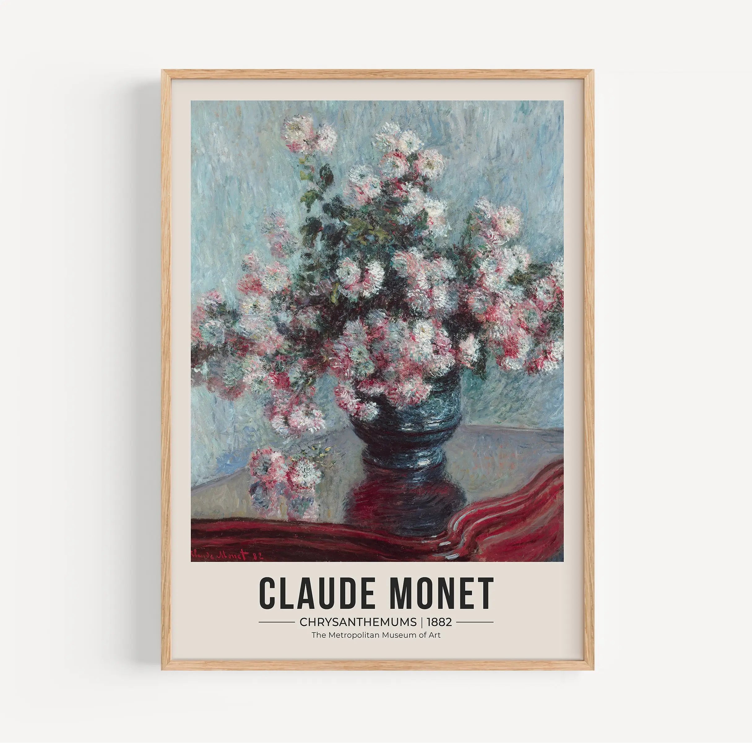 Framed floral painting van Monet Chrysanten Poster voor wanddecoratie