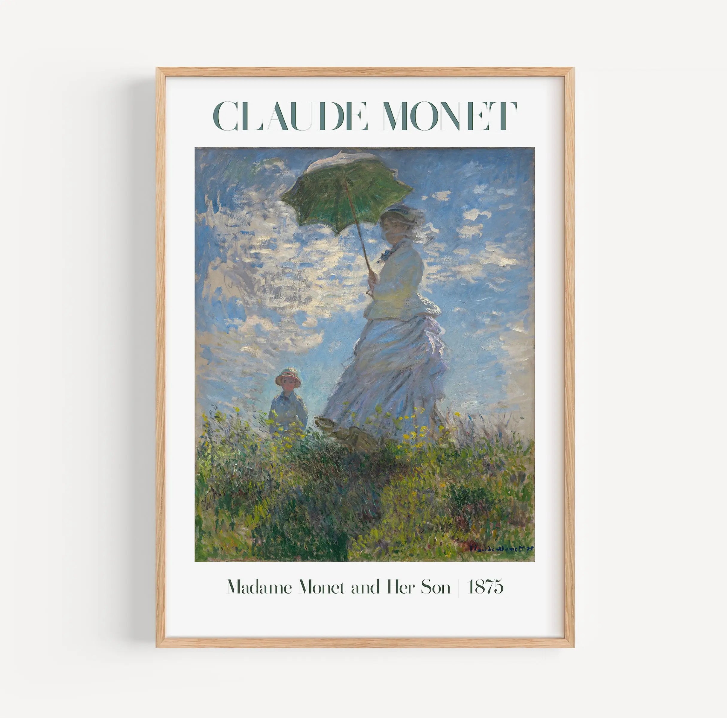 Ingelijste Claude Monet schilderij uit de Poster Monet Madame Monet en haar zoon collectie