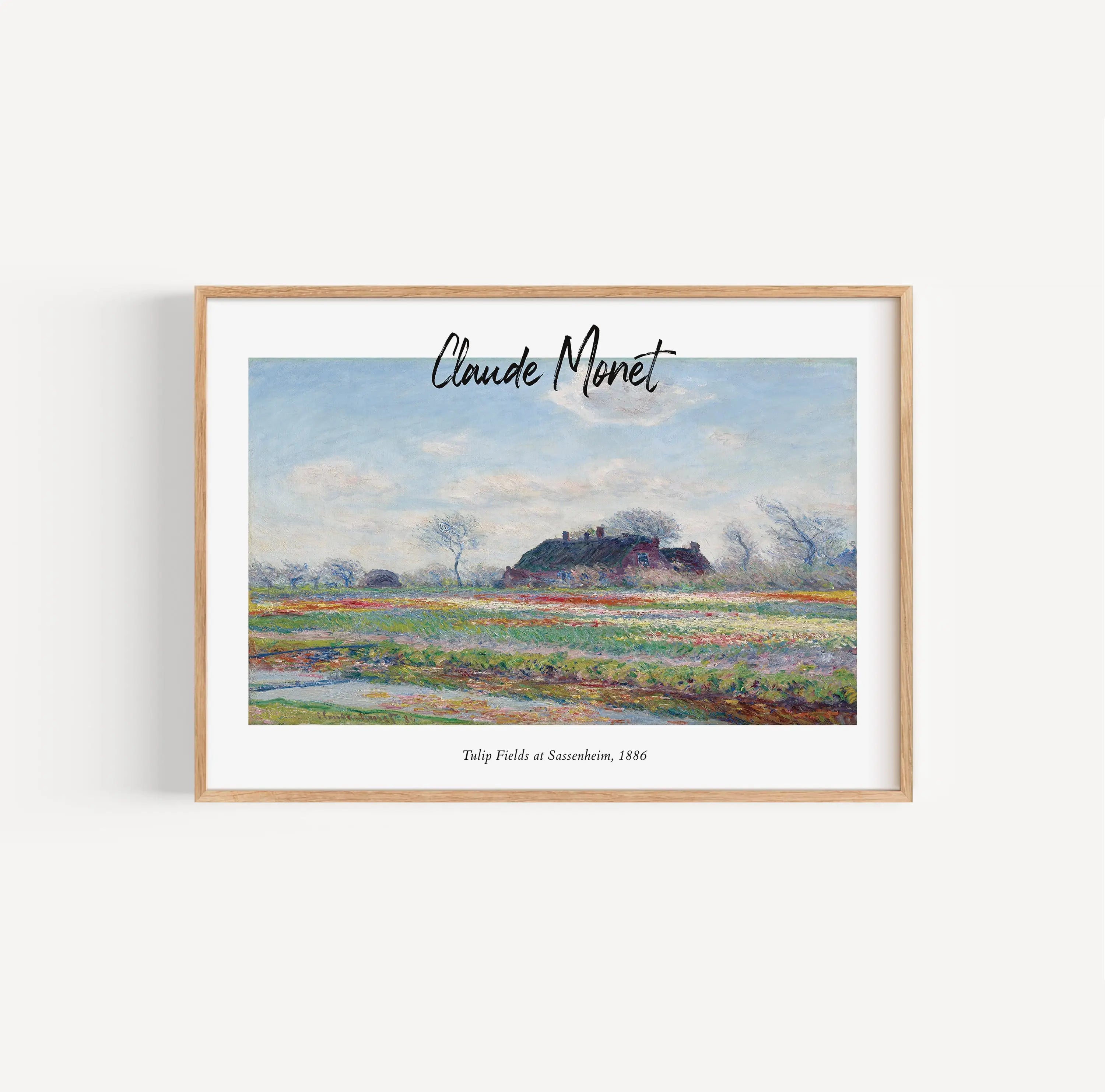 Ingelijst Claude Monet schilderij van tulpenvelden voor de Monet Tulpenvelden Poster