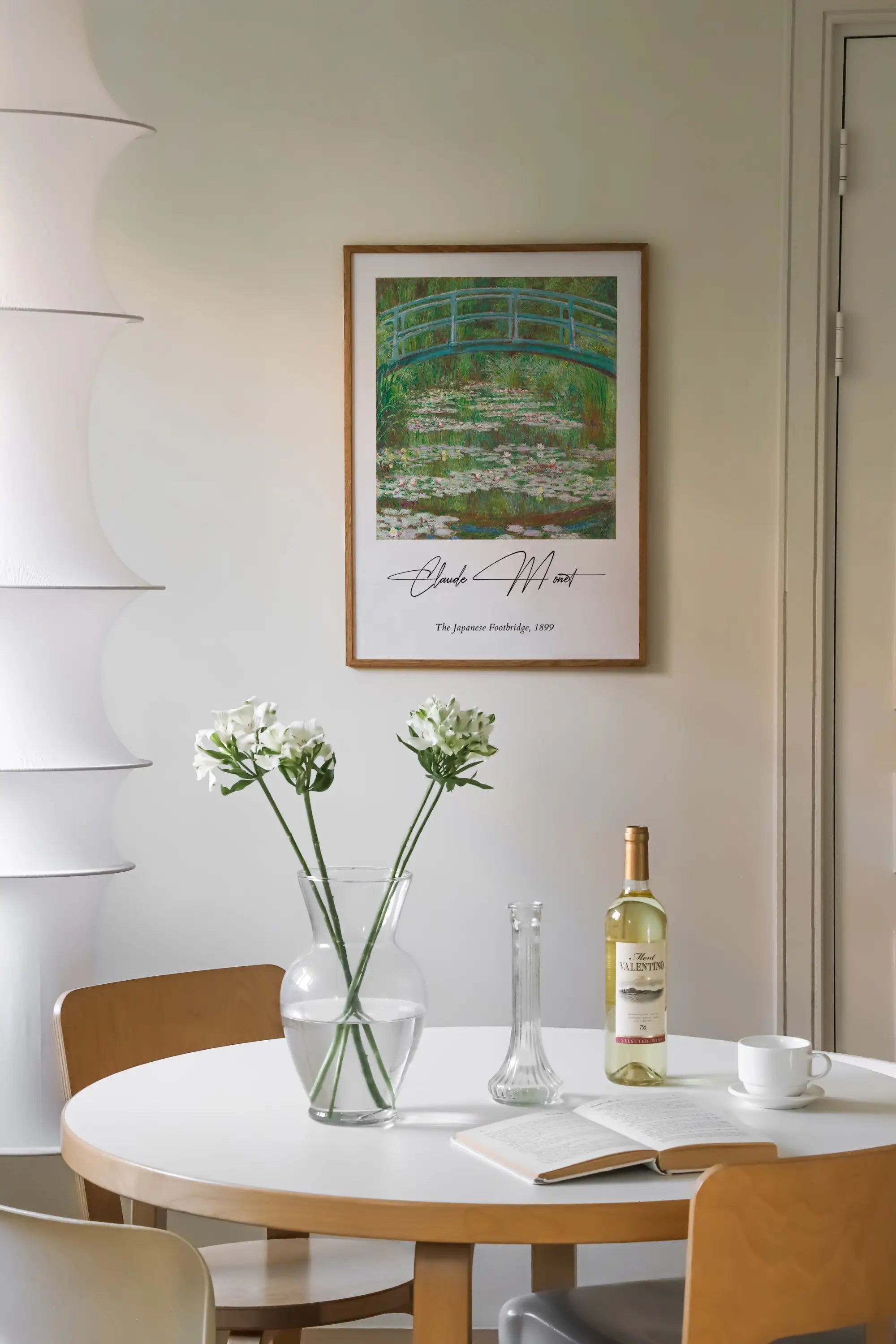 Geprintte Monet kunstwerk in lijst voor het Monets Japanse Voetbrug Poster