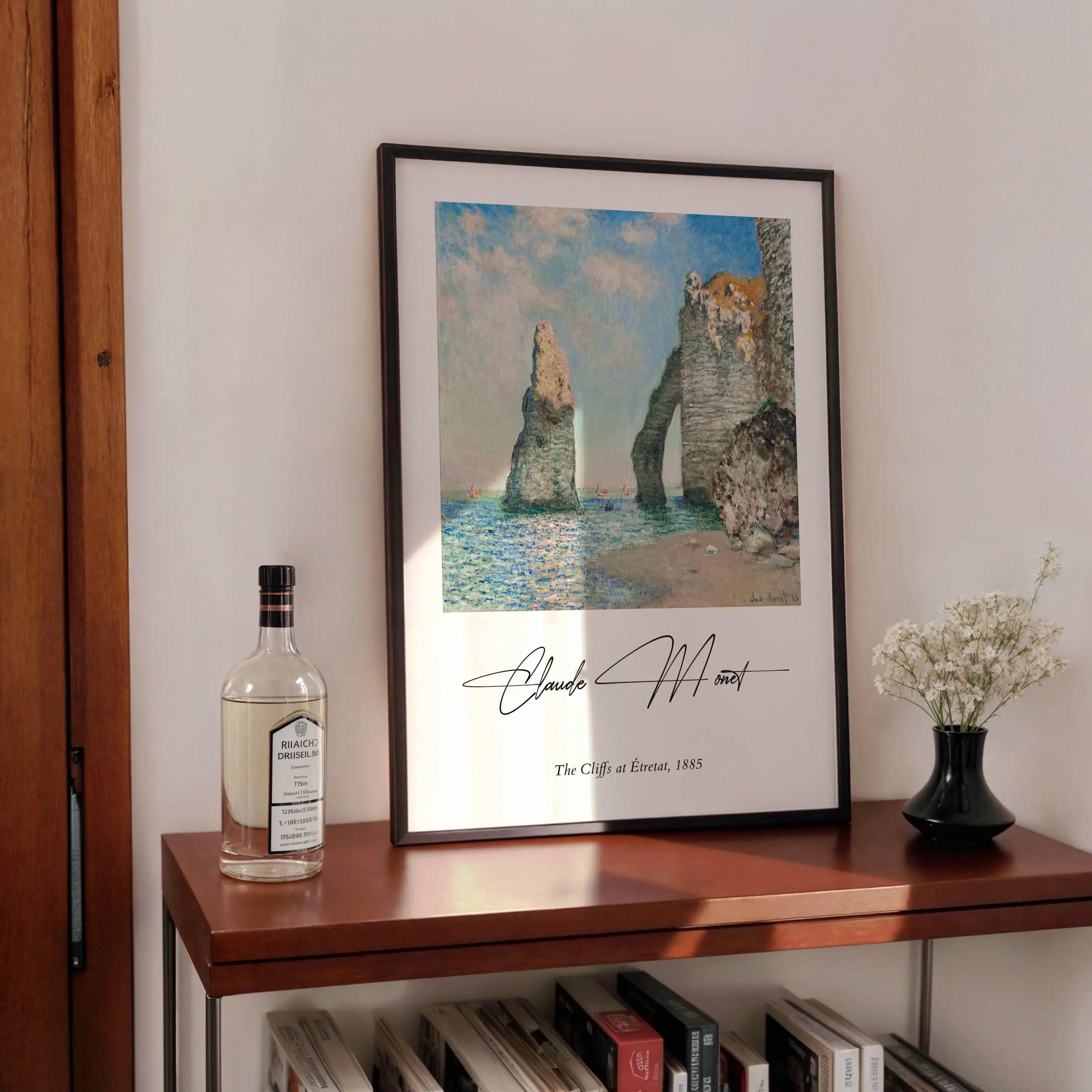Gepersonaliseerd Claude Monet ingelijst print van de Monets Kliffen bij Étretat Poster