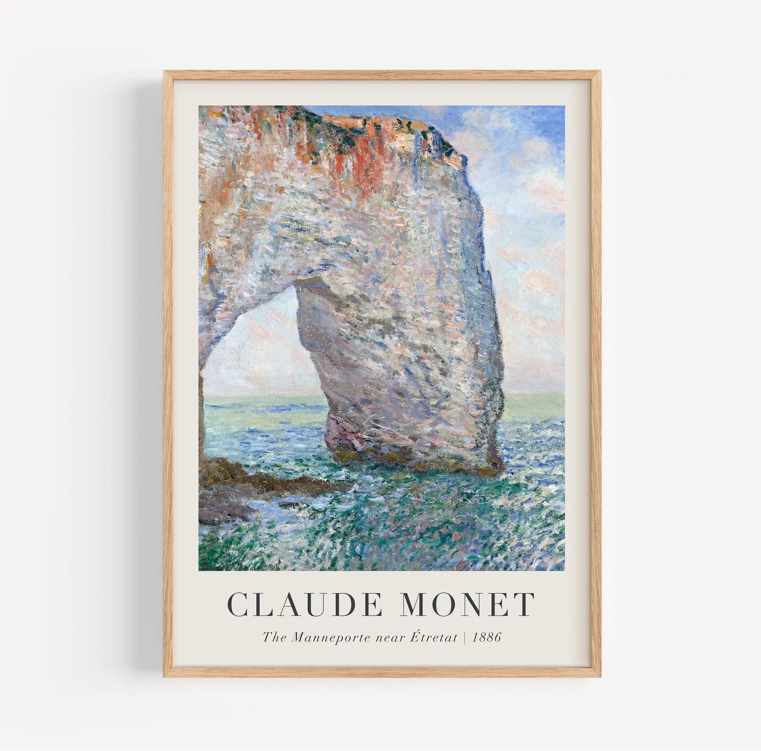 Framed Claude Monet schilderij uit de Monets Manneporte bij Étretat Poster