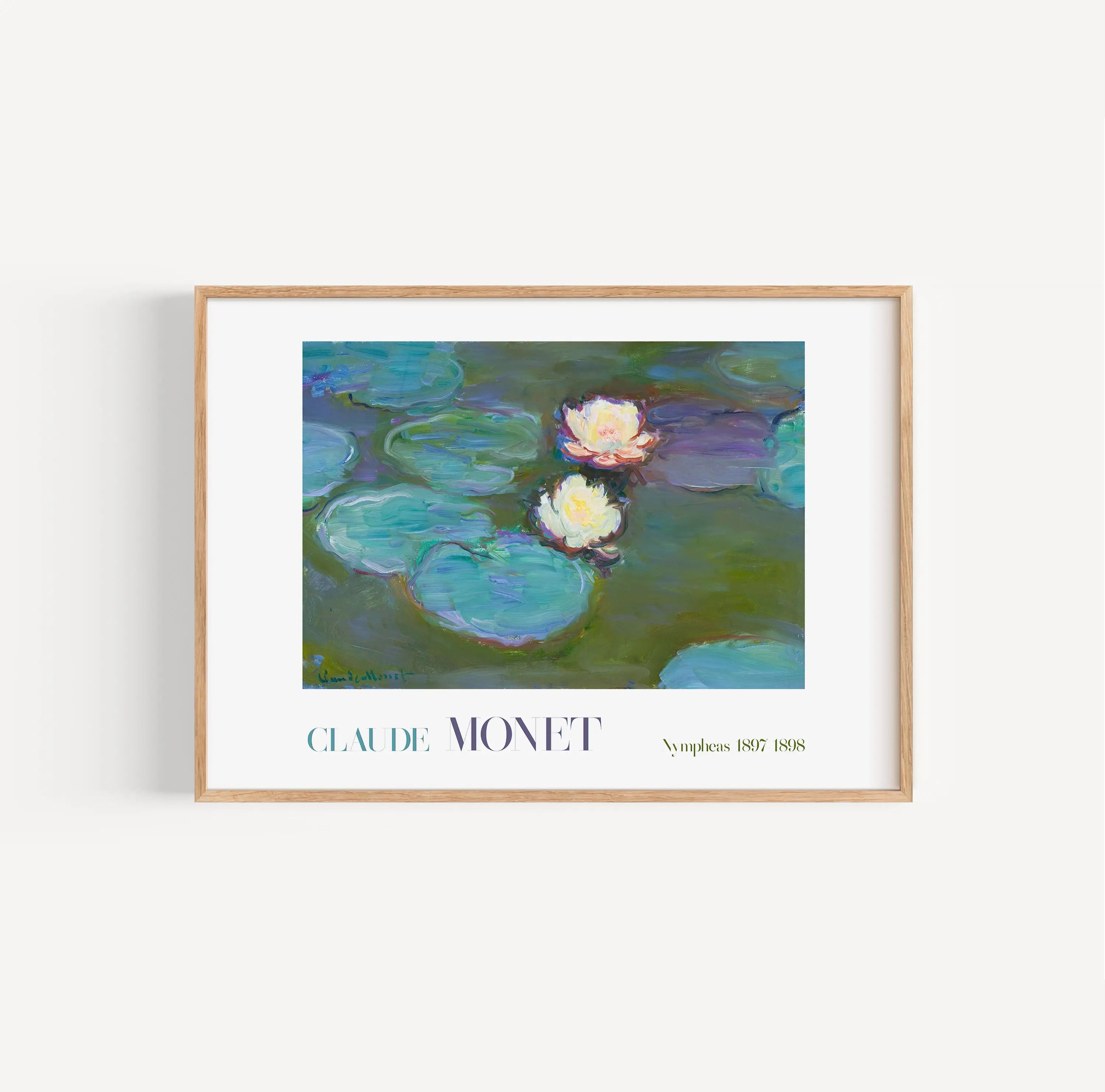 Geleidede Claude Monet waterlelies schilderij in lijst voor Monets Nympheas Poster