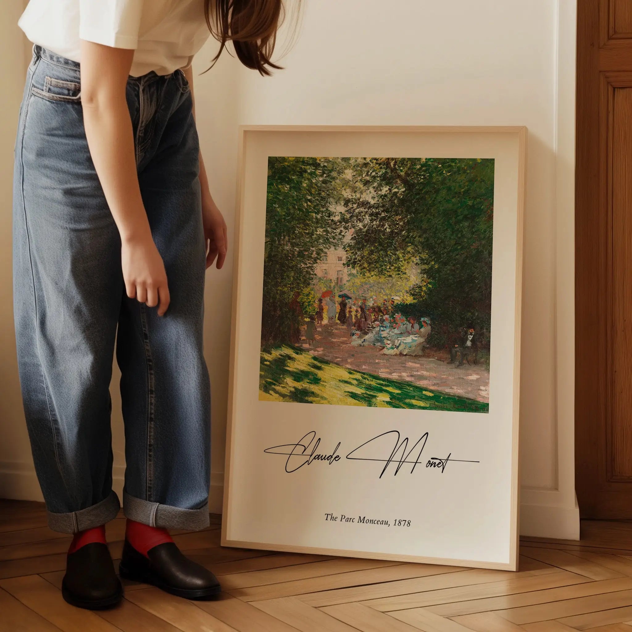 Gepresenteerde Monets Parcs Monceau poster met ingelijst Monet print in elegante lijst