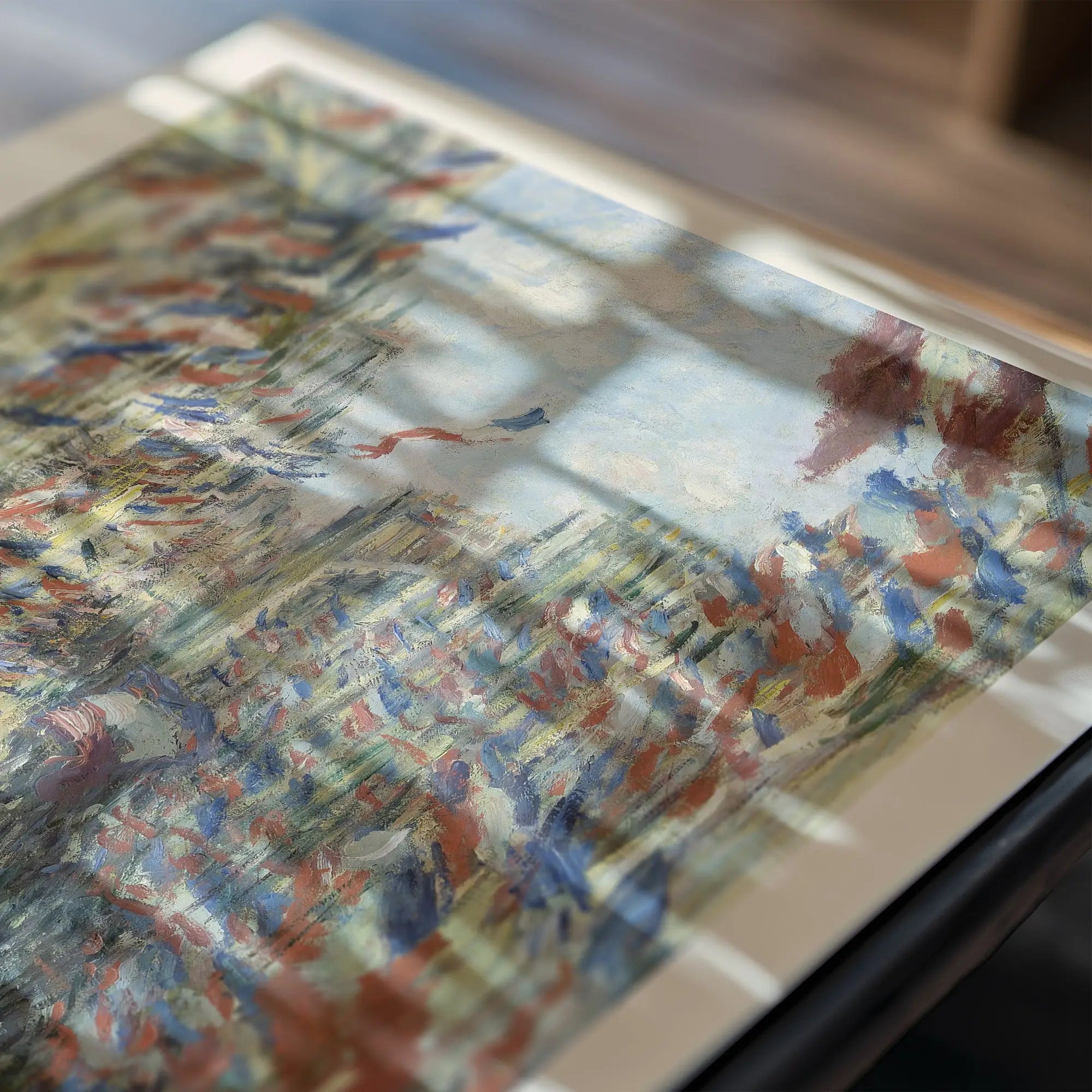 Impressionistische bloemenschilderij voor Monets Rue Montorgueil Poster
