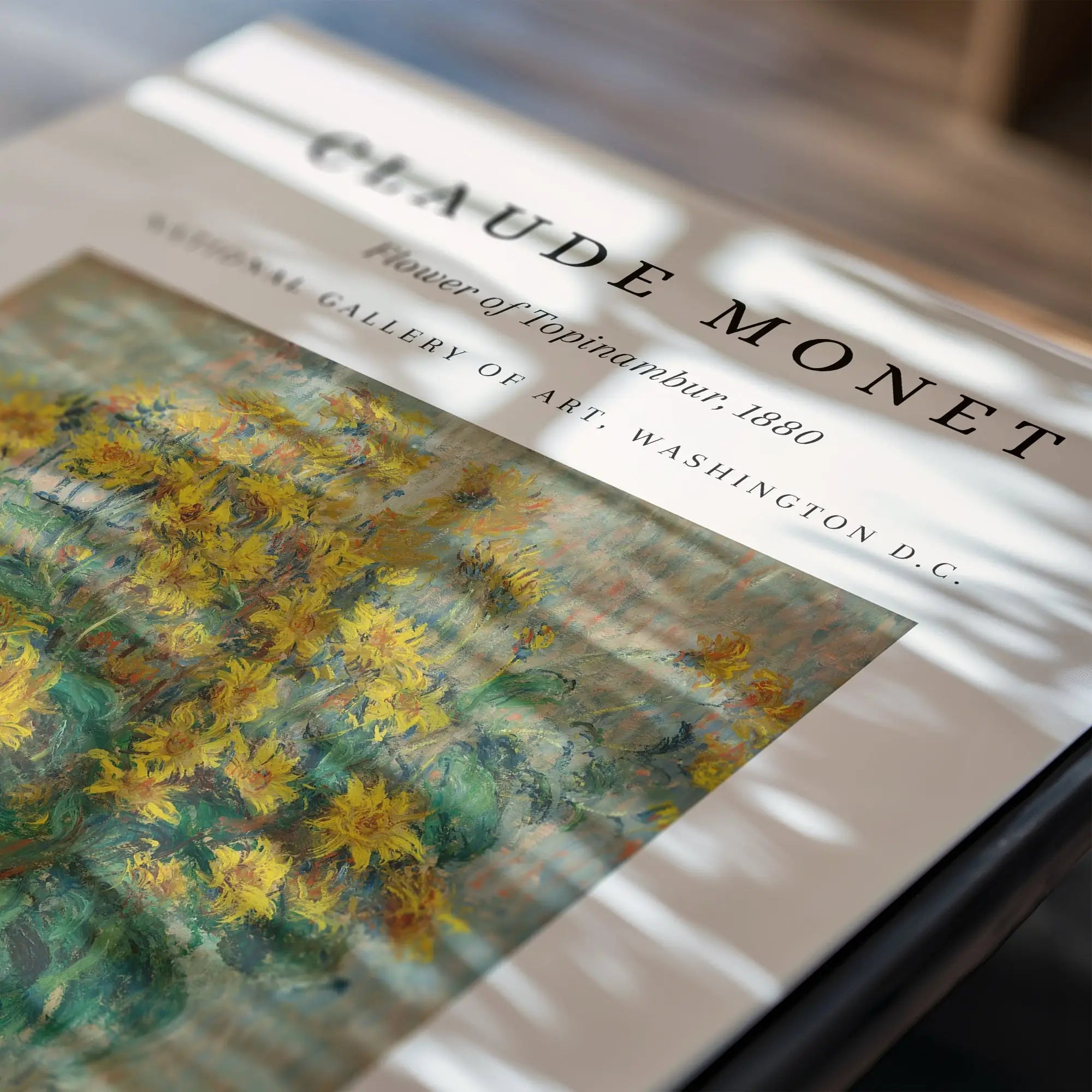 Geverfde Claude Monet print in lijst op de Monets Topinambur Bloem Poster