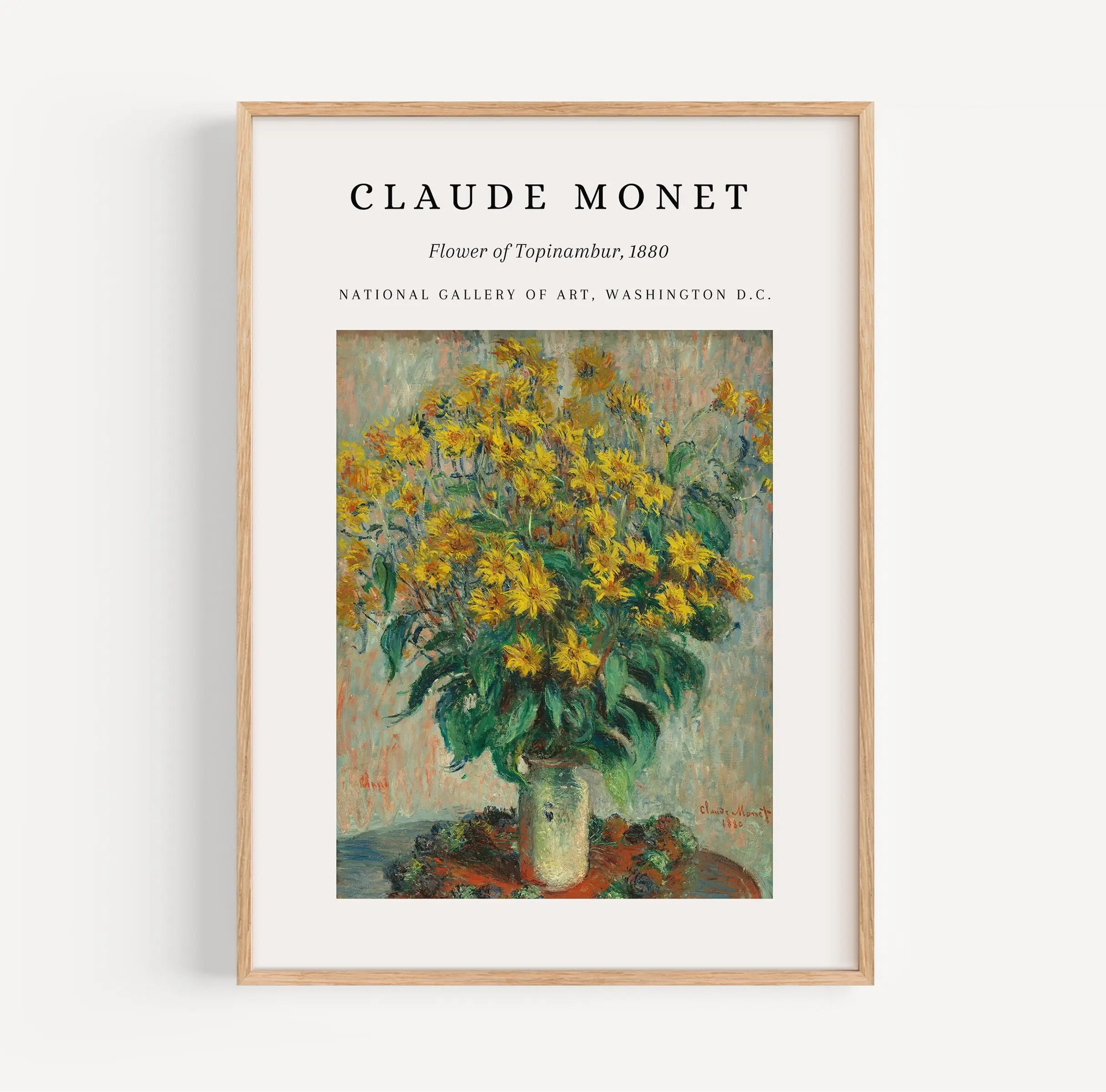 Gereserveerd bloemenschilderij in lijst voor Monet Topinambur Bloem Poster