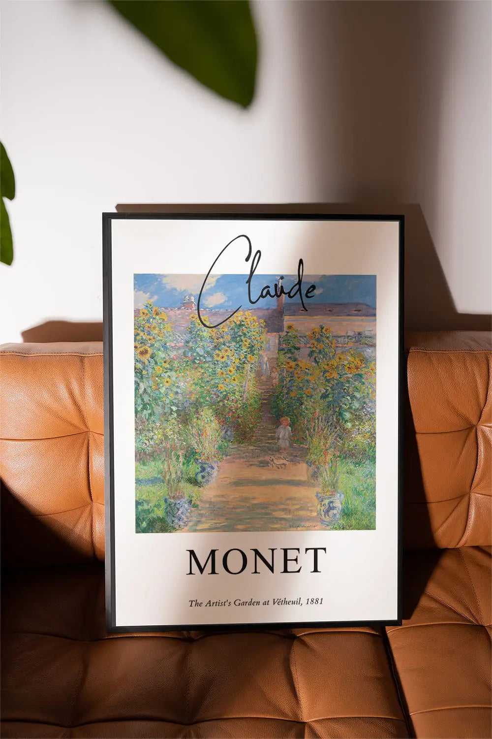 Ingesloten Claude Monet afdruk van Tuin in Vetheuil poster op muurdecoratie