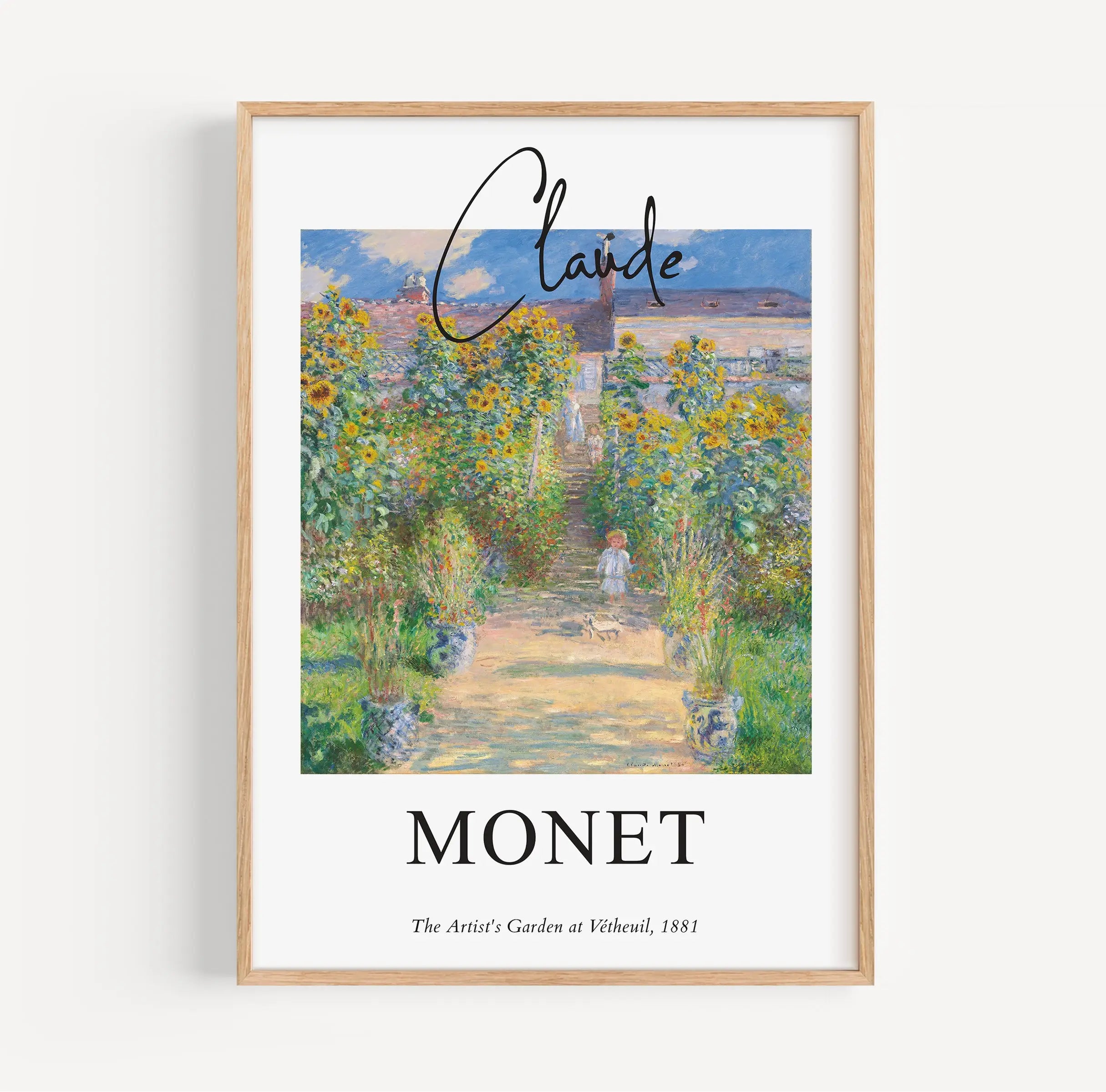 Gehangen Monet schilderij van Tuin in Vetheuil Poster op een muur
