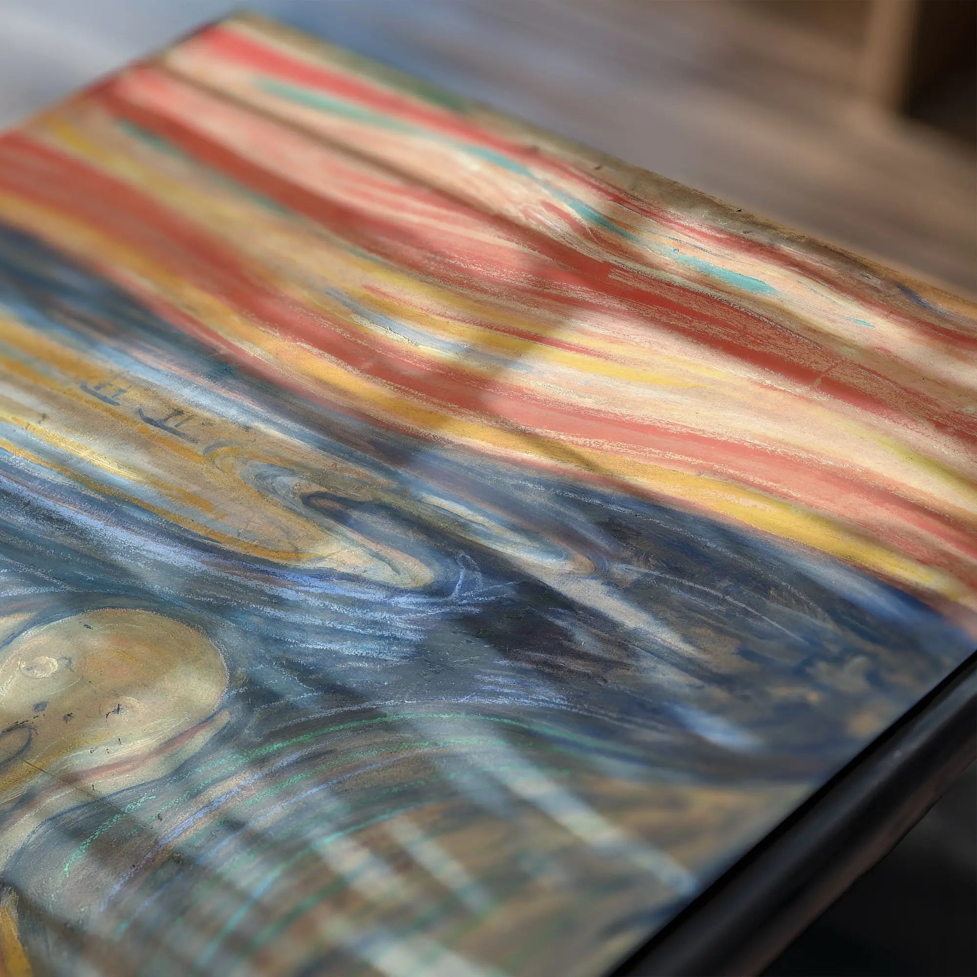 Abstract geschilderd tafelblad voor Munchs De Schreeuw Poster kunstprint