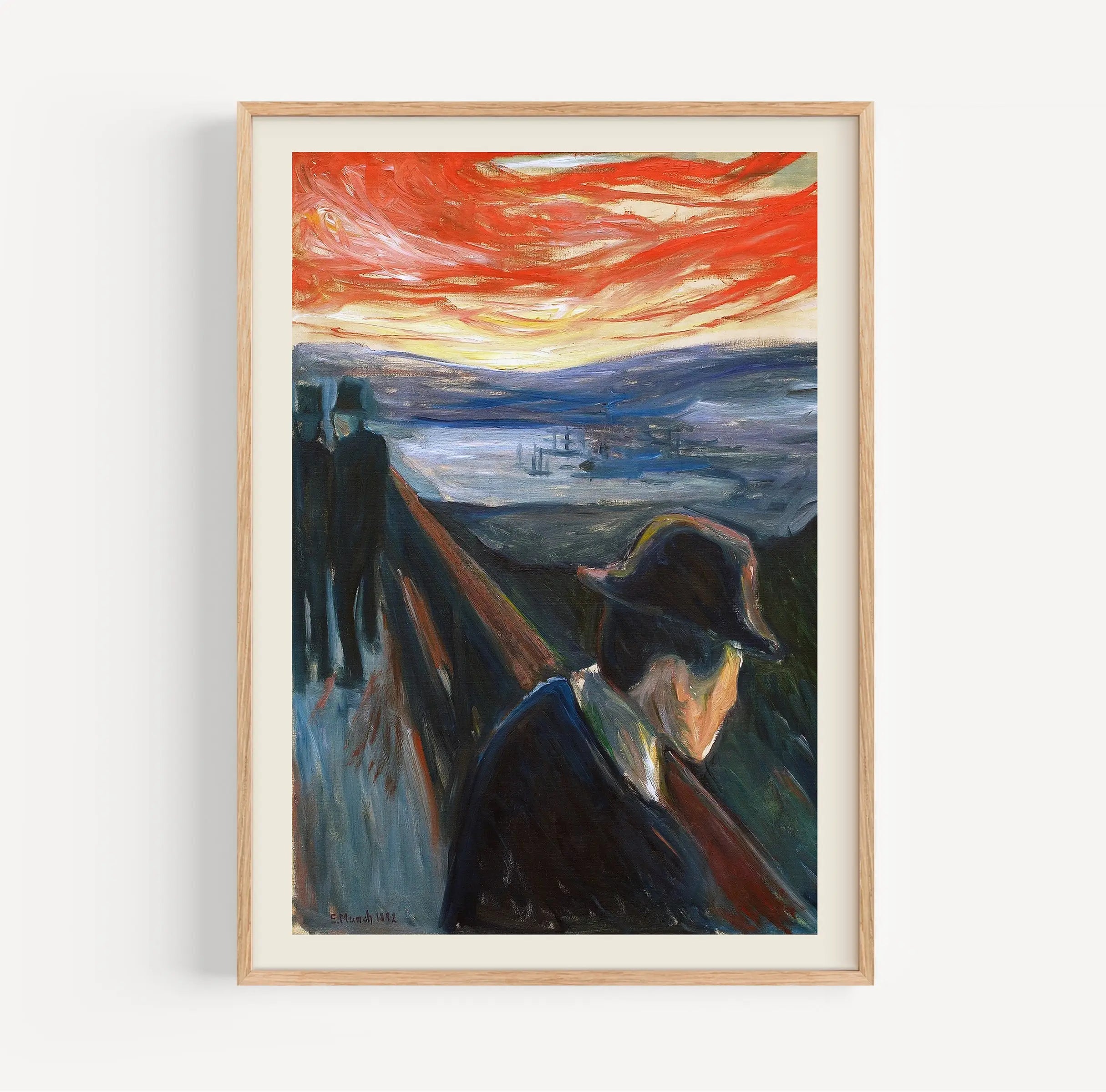 Gepubliceerd expressief schilderij in lijst uit de Munchs Despair Poster collectie