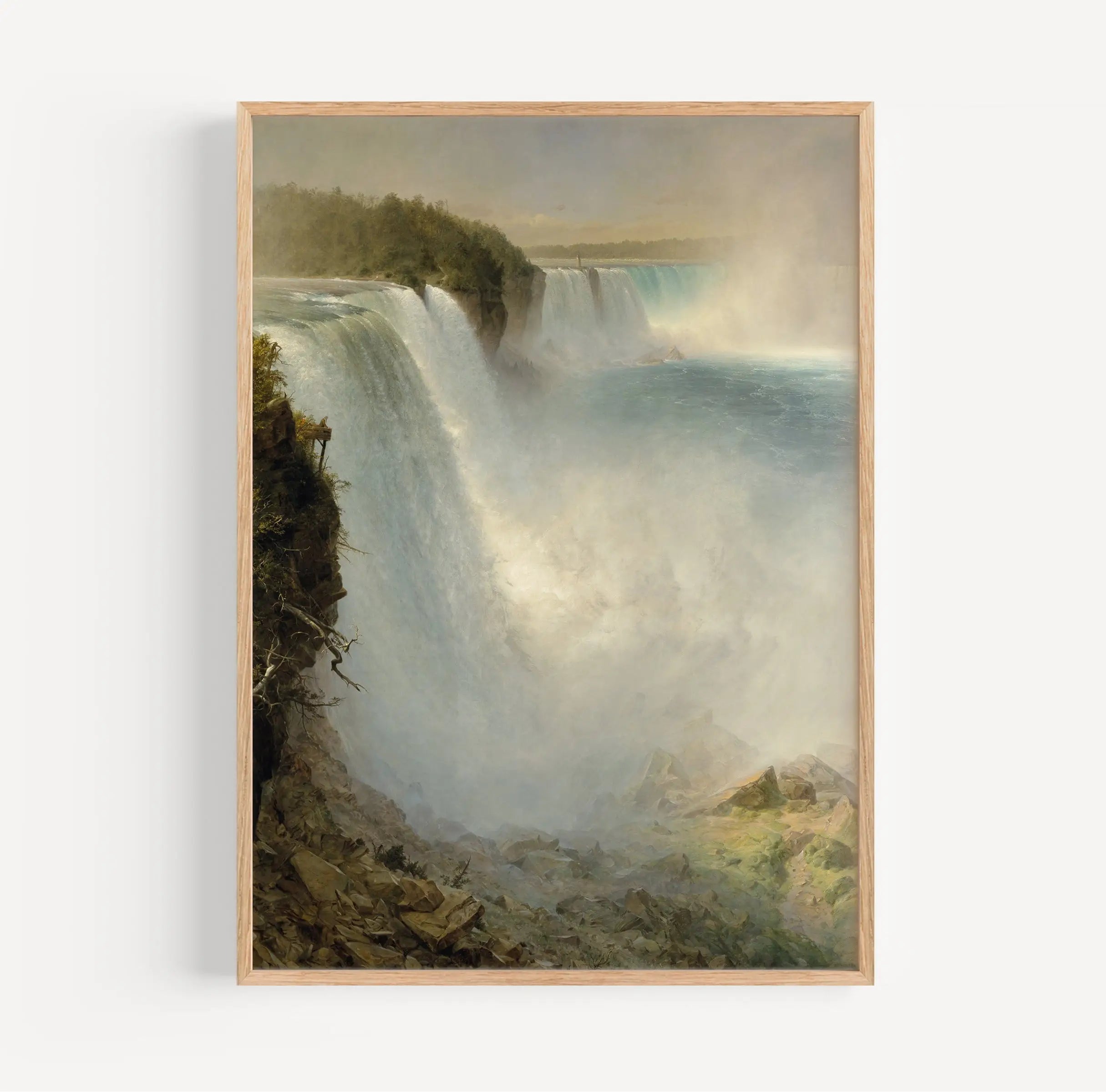 Gelijst waterfall schilderij in Niagara Falls Poster door Edwin Church