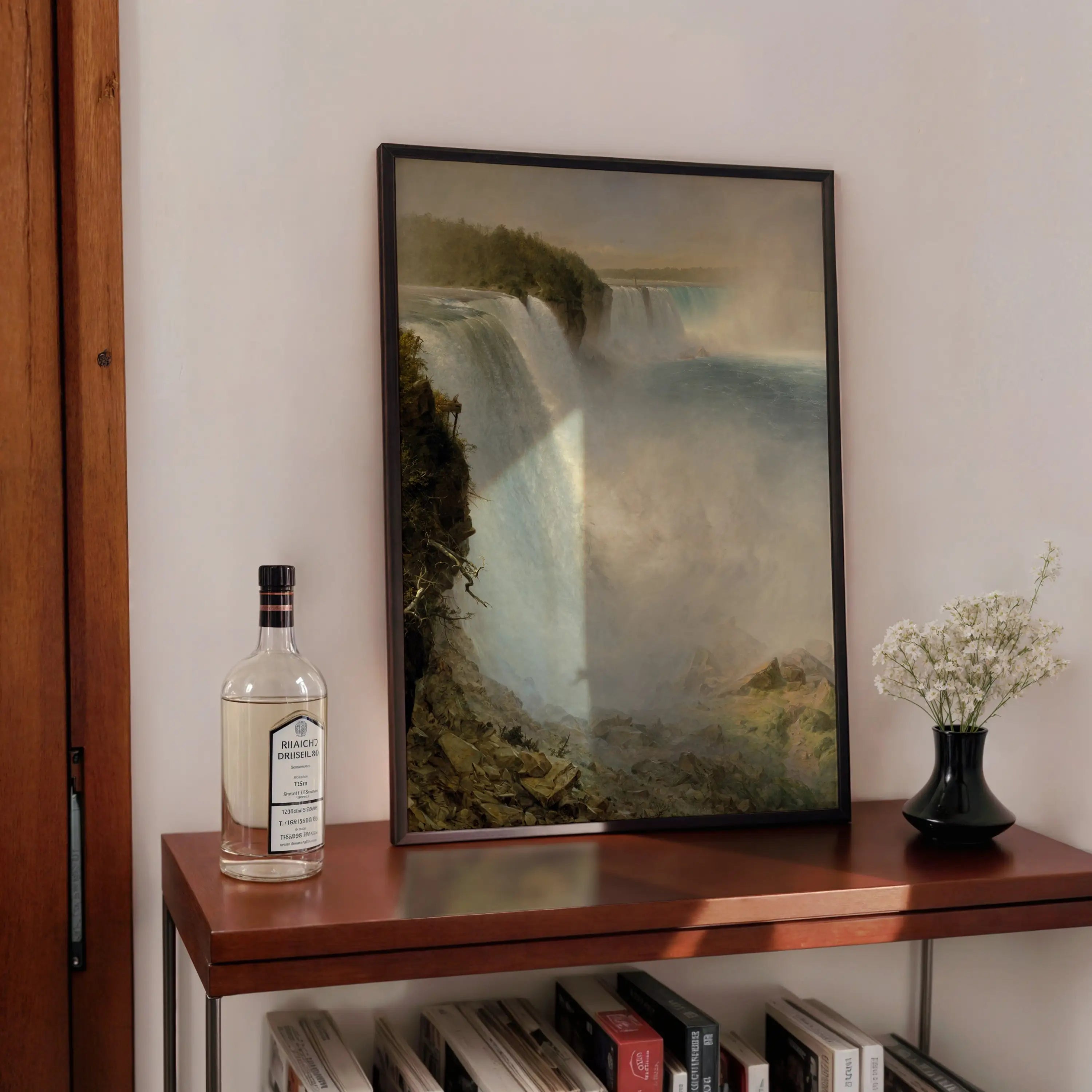 Gehangen waterfaal schilderij in de Niagara Falls Poster deur Edwin Church