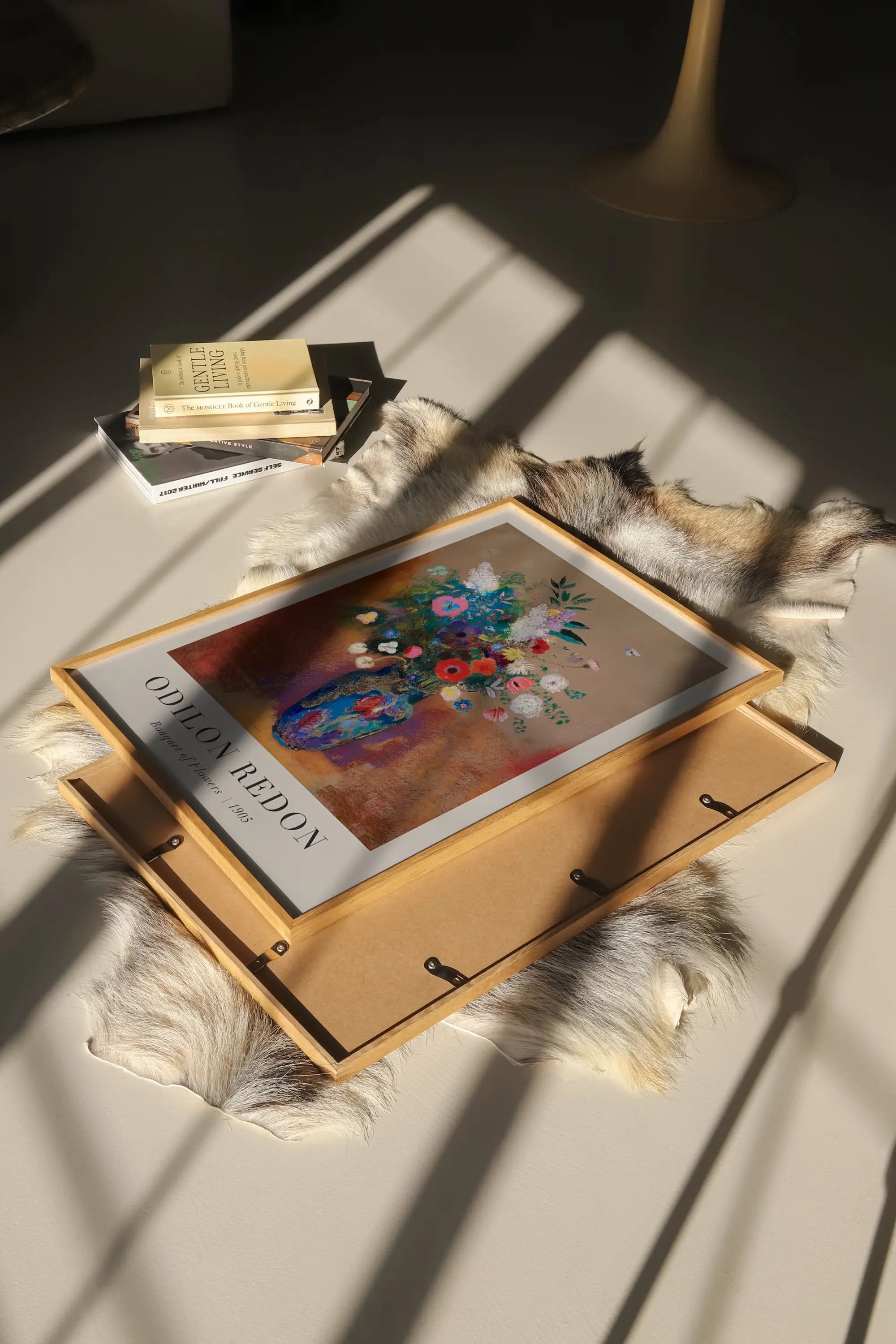 Gekaderde bloemkunstprint van Odilon Redon in prachtige lijst voor muurdecoratie