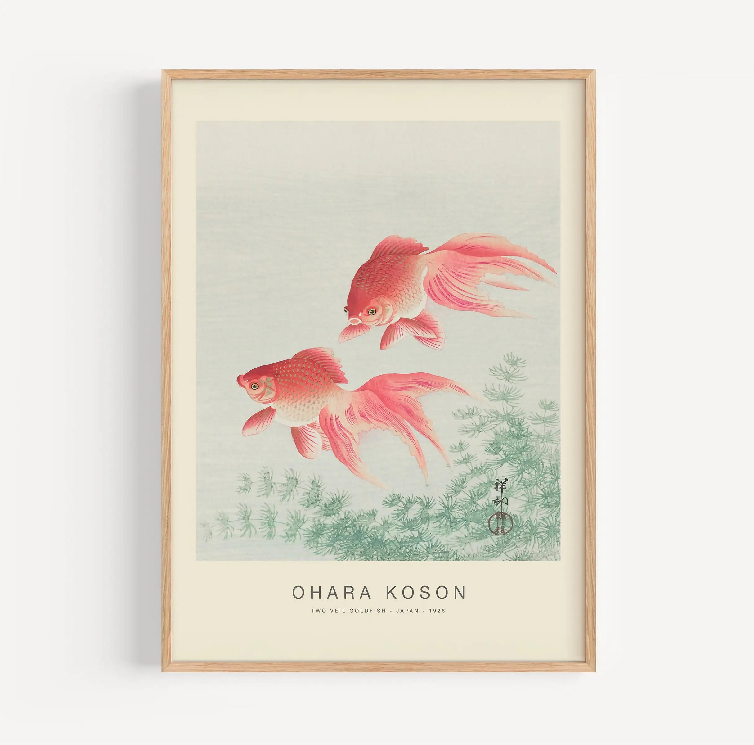 Goudvissen kunstprint in lijst voor Ohara Koson Goudvissen Poster decor