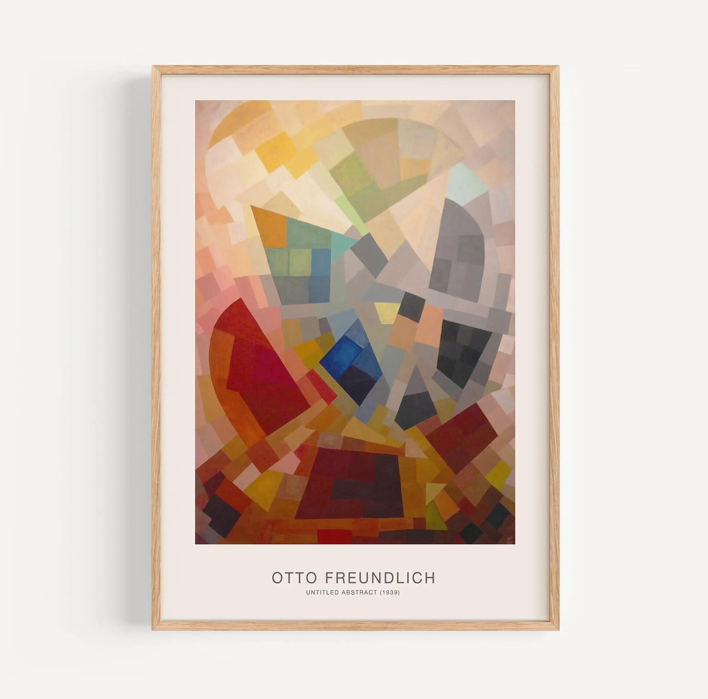 Framed abstract geometrisch kunstprint van Otto Freundlich Abstract 2 Poster