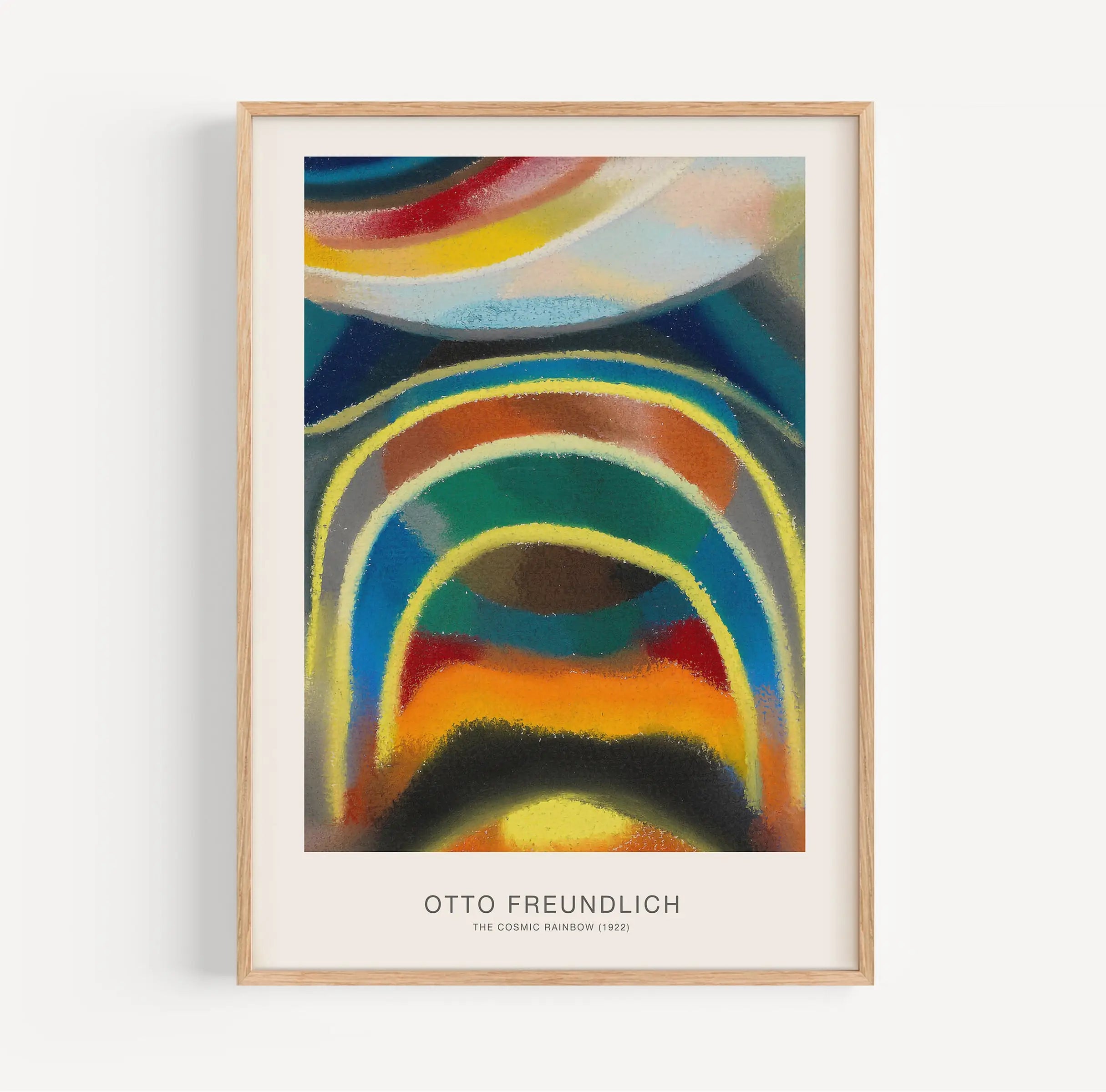 Framed abstract artprint Otto Freundlich Cosmic Rainbow Poster makkelijk in elke ruimte