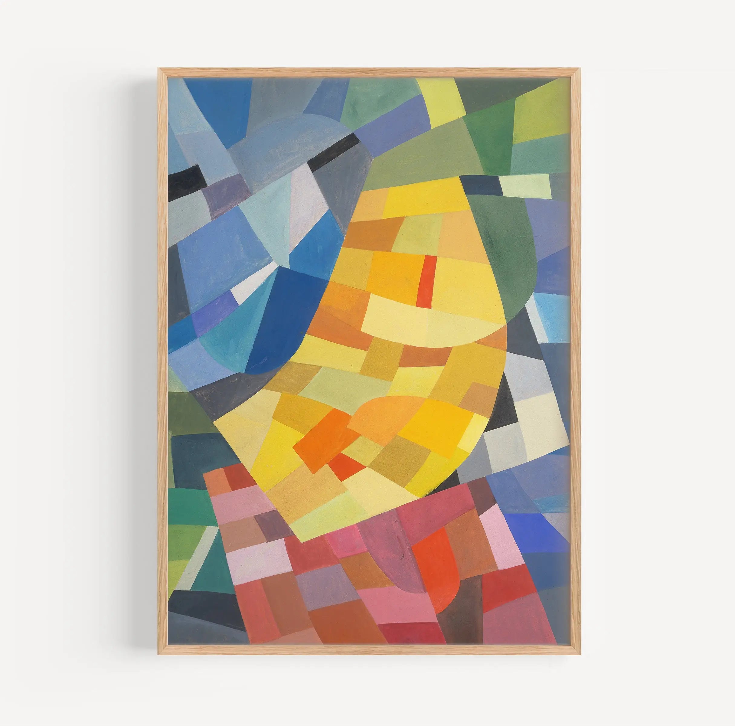 Abstract geometrisch schilderij in houten lijst voor Otto Freundlich Komposition Poster