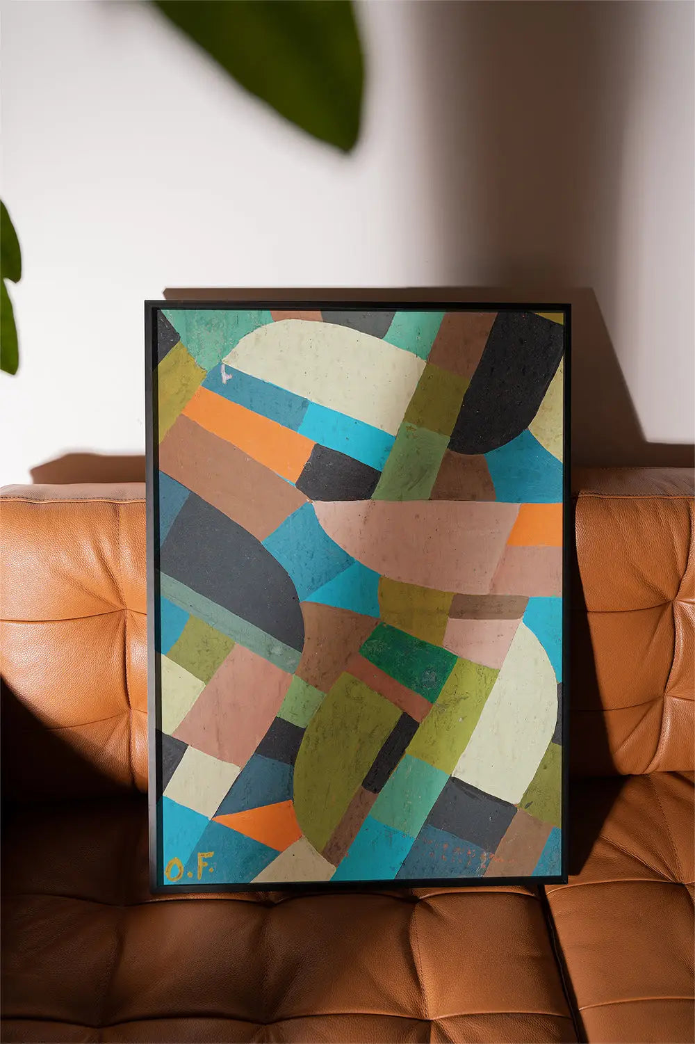 Framed abstract schilderij van Otto Freundlich Petite Composition Poster op muur