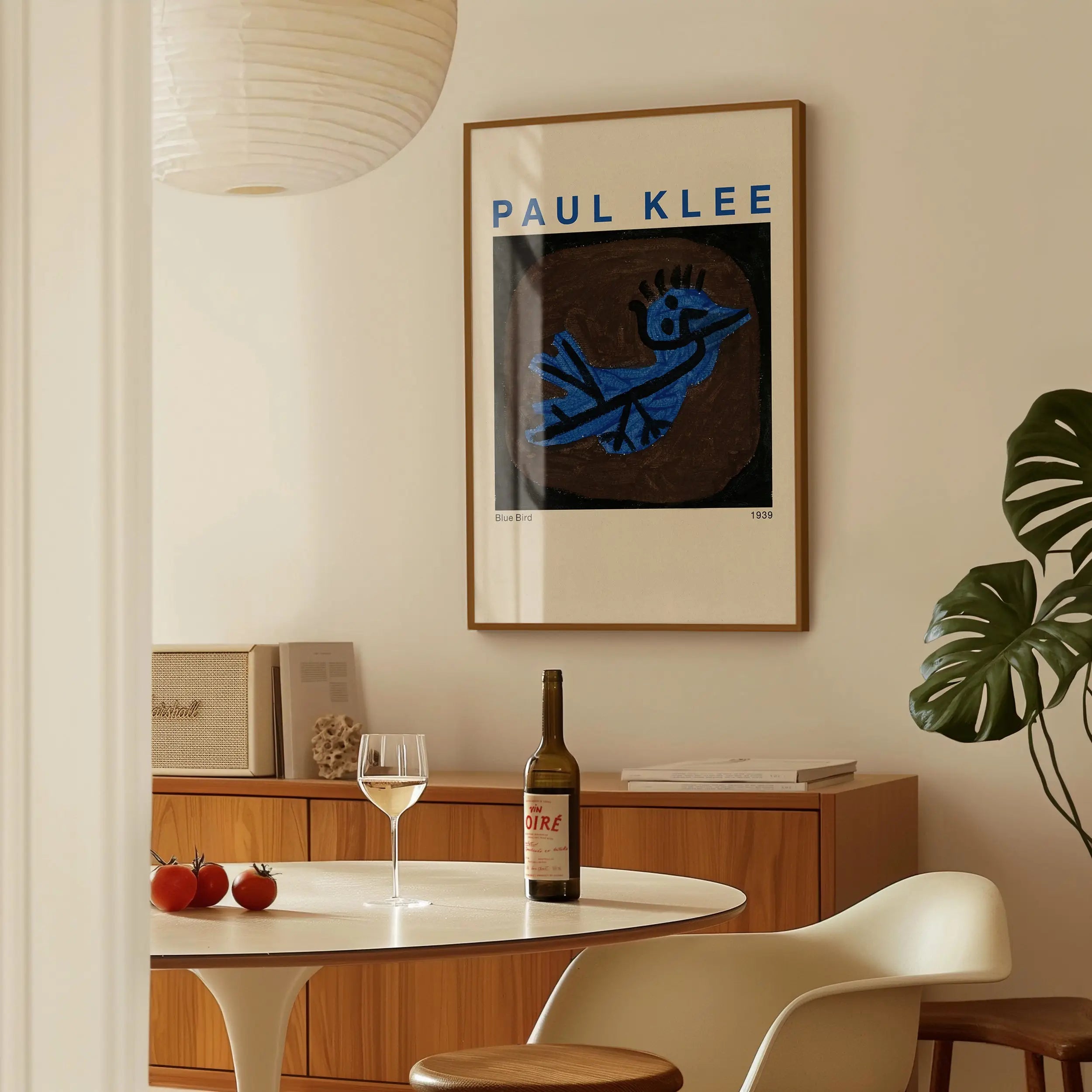 Gepersonaliseerd Paul Klee Blauwe Vogel Poster met ingelijste artwork