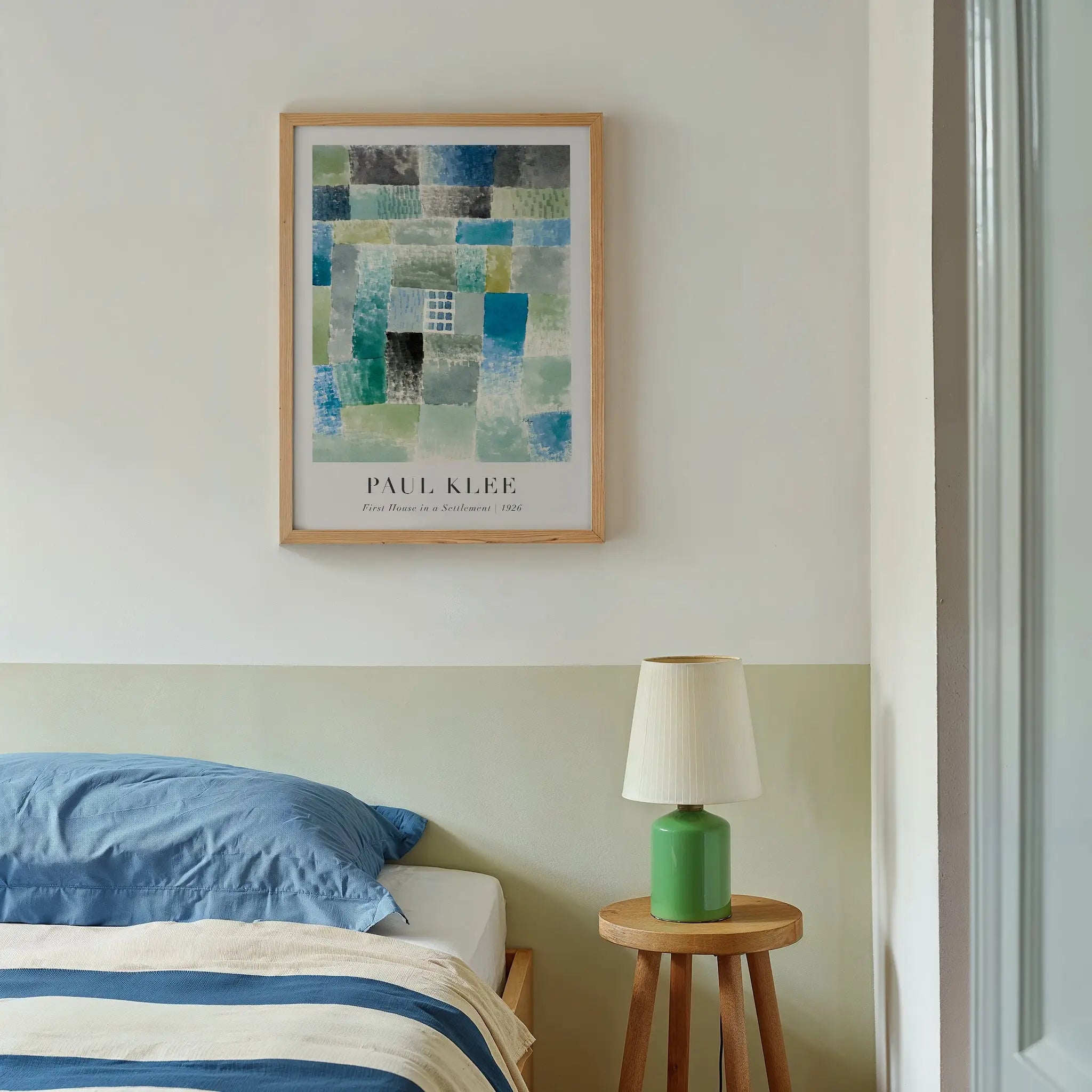 Gesneden abstract kunstprint in lijst voor Paul Klee Eerste Huis Poster