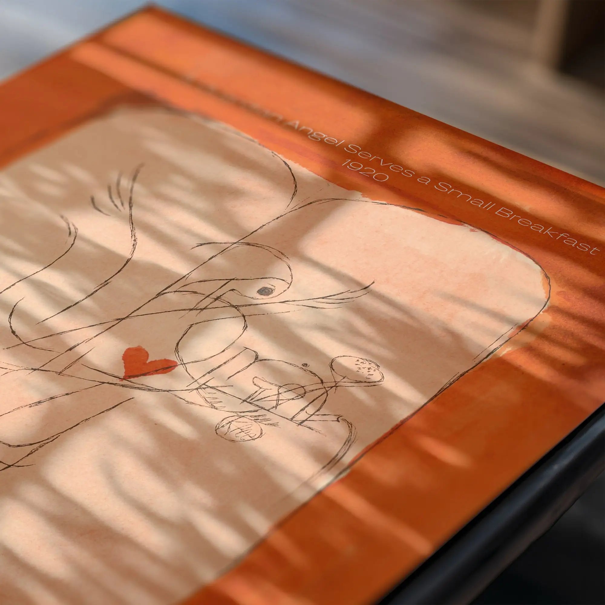 Oranje rand art print van Paul Klee Engel met Ontbijt Poster op muur