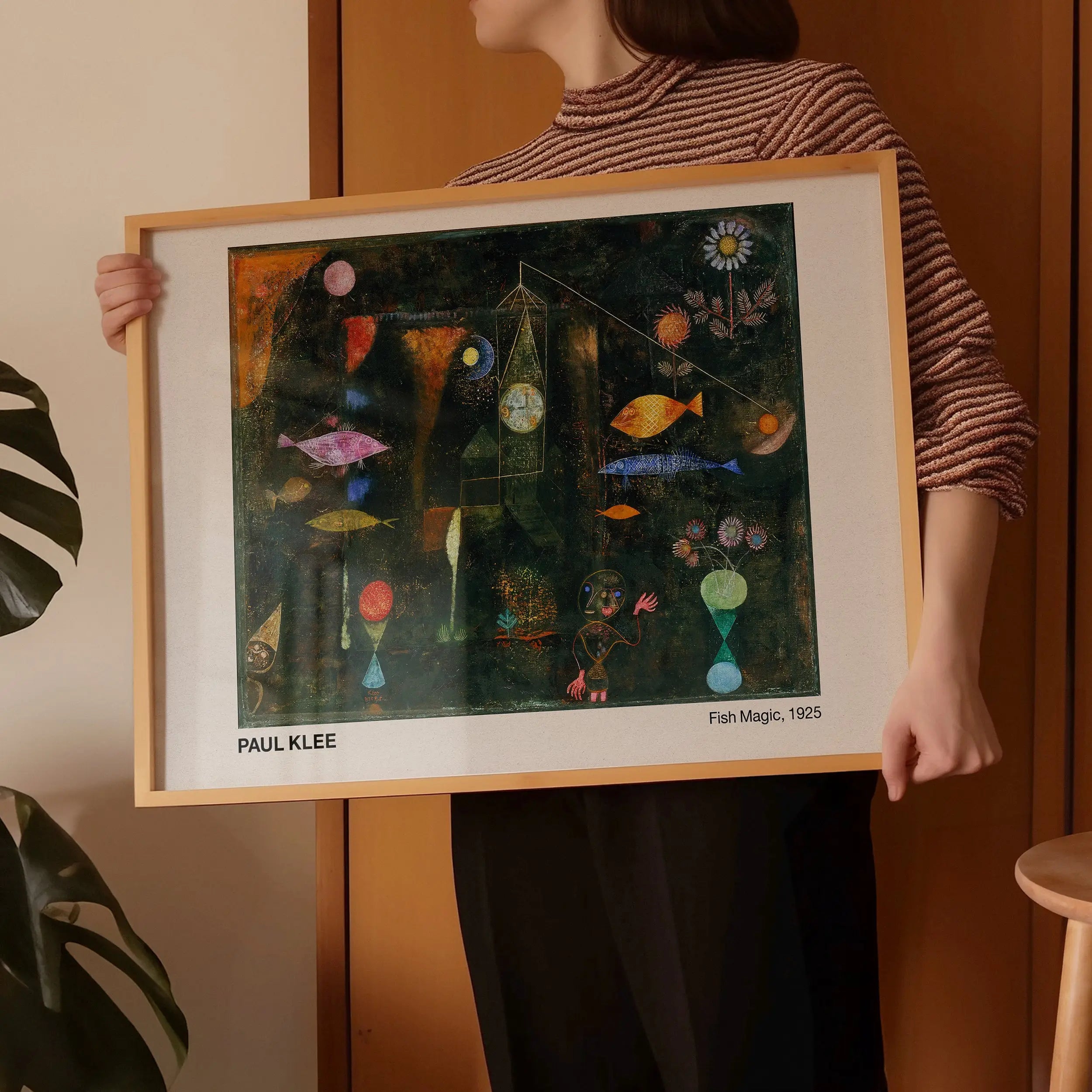 Gerapporteerde Paul Klee Fish Magic poster met ingelijst schilderij