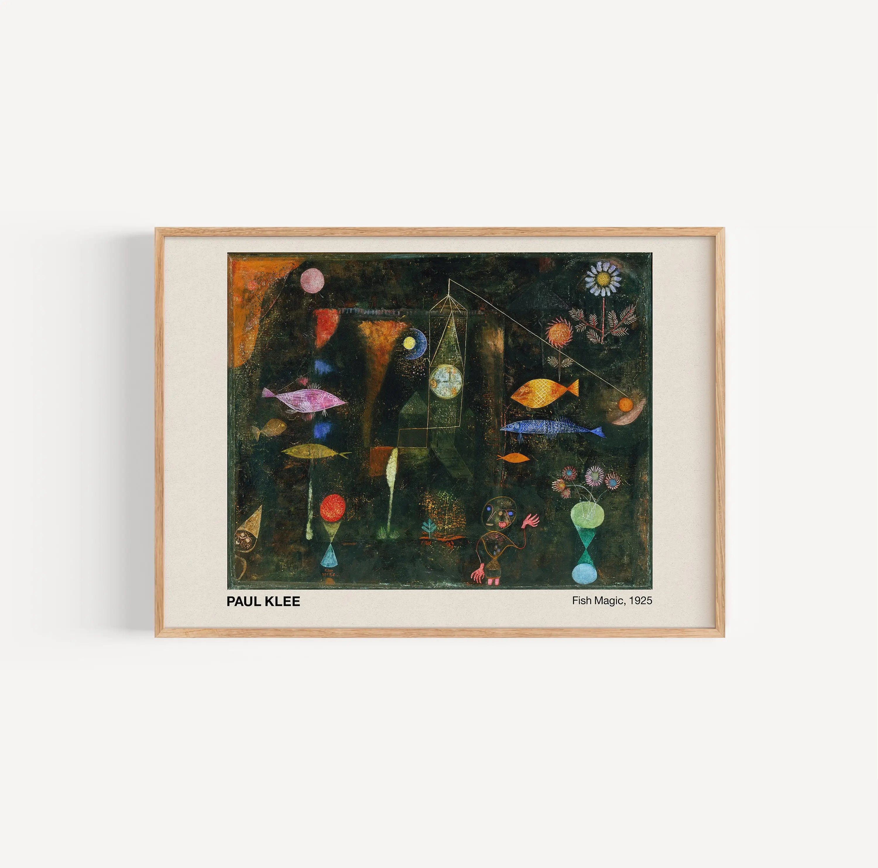 Geframede Paul Klee Fish Magic Poster kunstprint wanddecoratie tentoonstelling