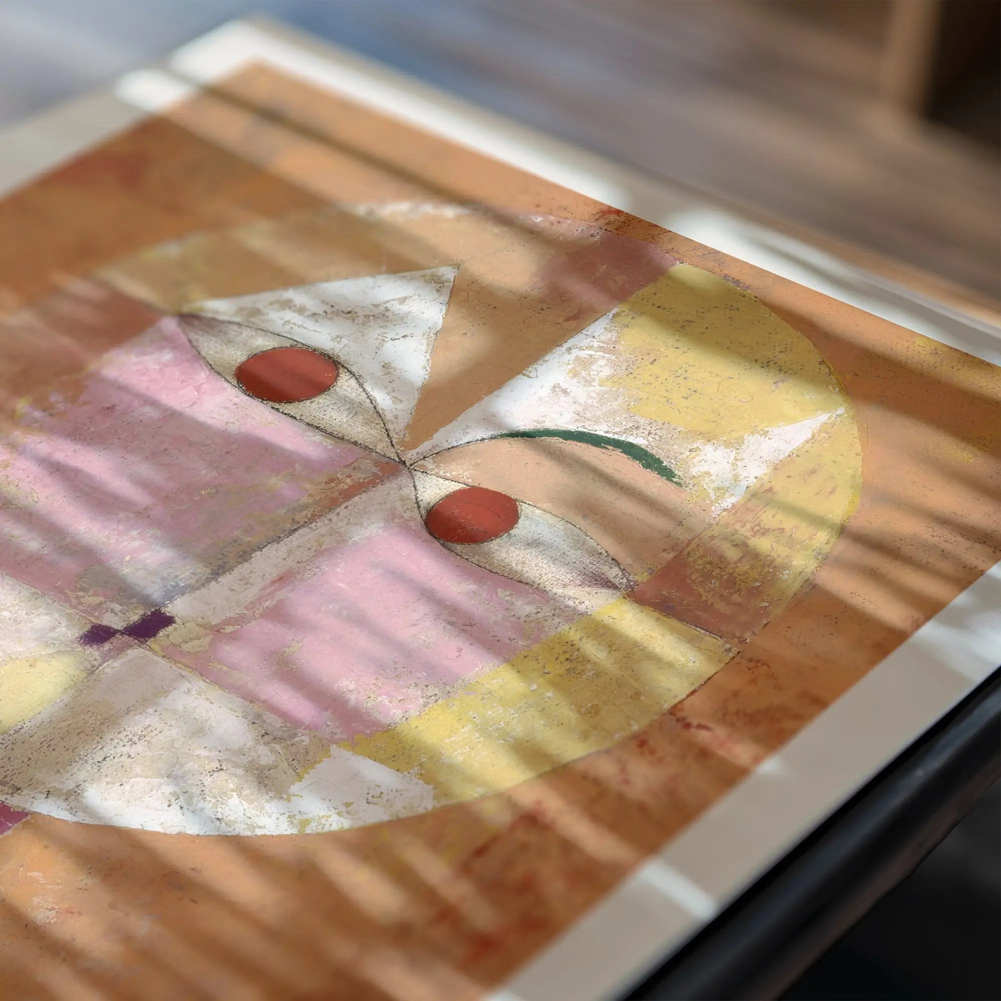 Abstracte geometrische schildering op de Paul Klee Hoofd Senecio Poster