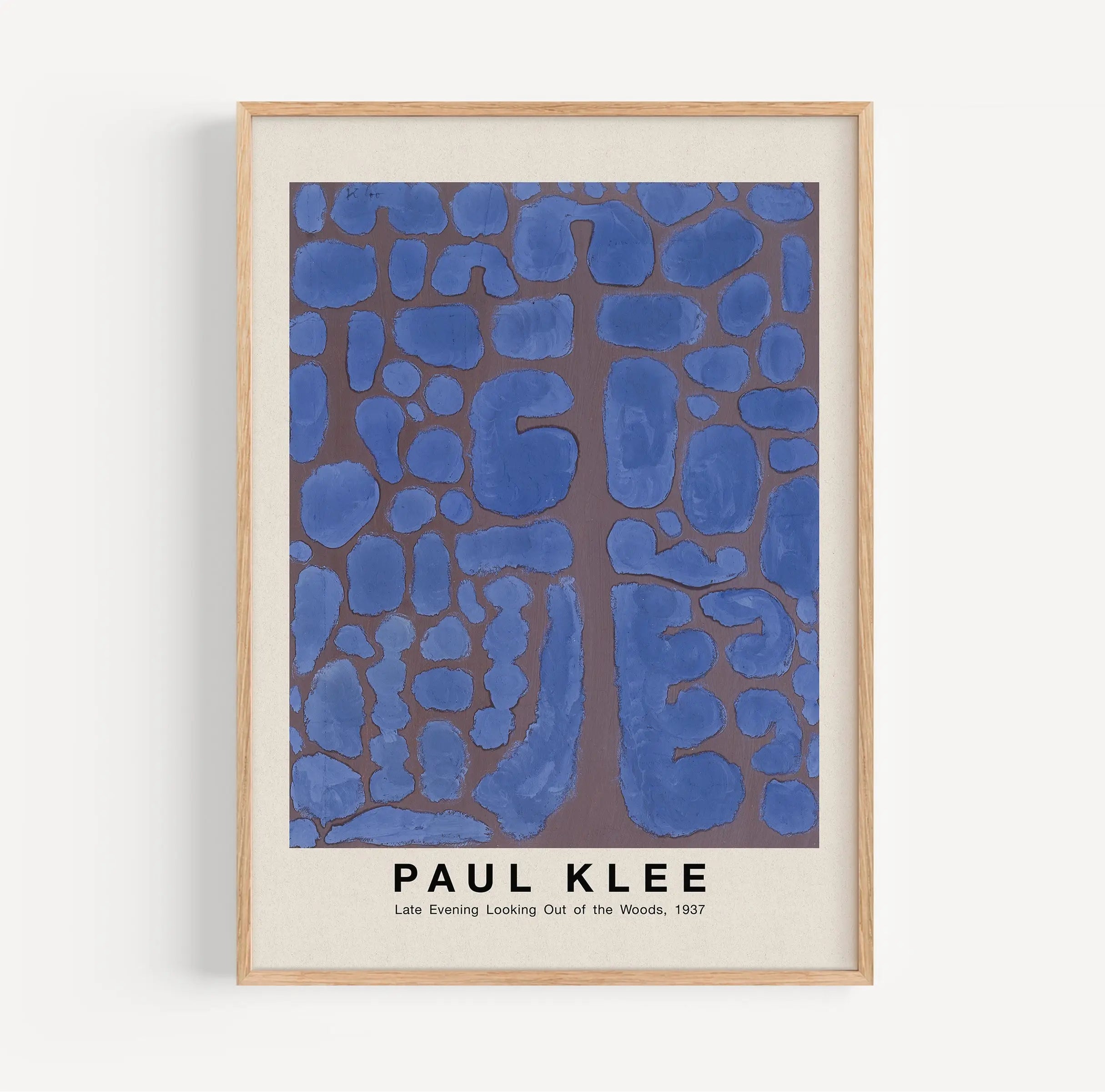 Framed Paul Klee schilderij van Late Evening in posterform voor muurdecoratie