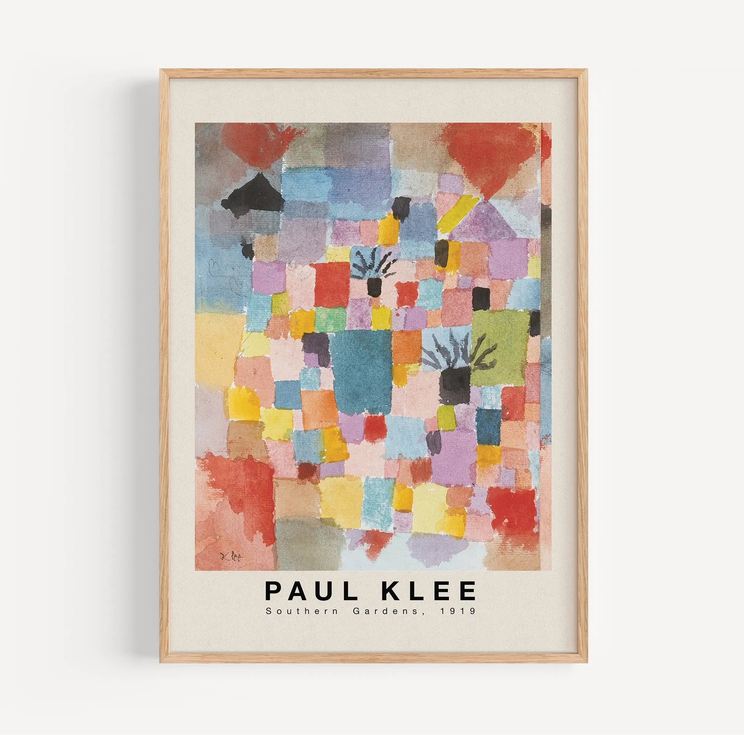 Geframede Paul Klee schilder van zuidtuinen op de Paul Klee Southern Gardens Poster