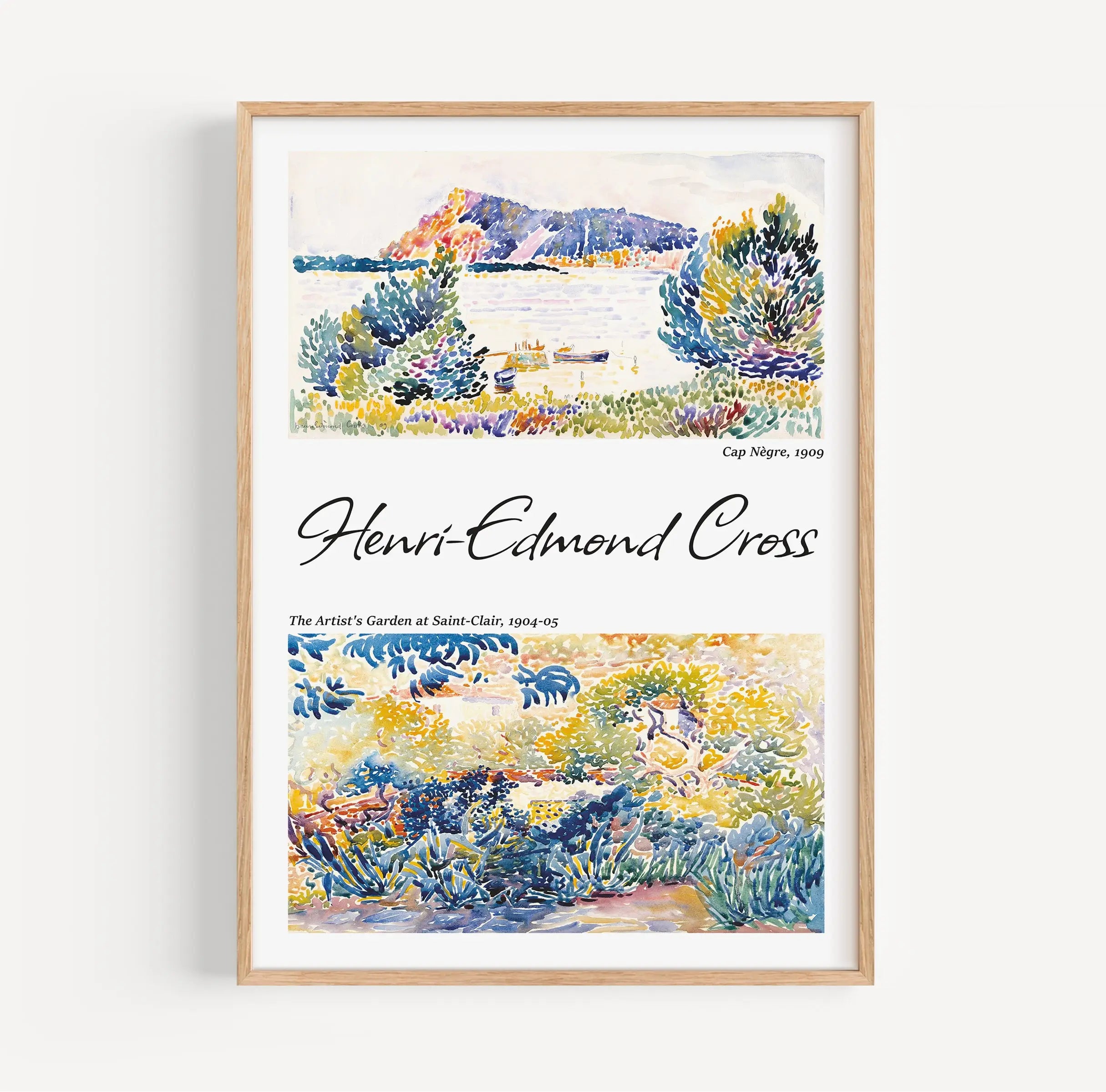 Geregeld Henri-Edmond Cross kunstprint in lijst voor Poster Henri Edmond Cross Cap Nègre