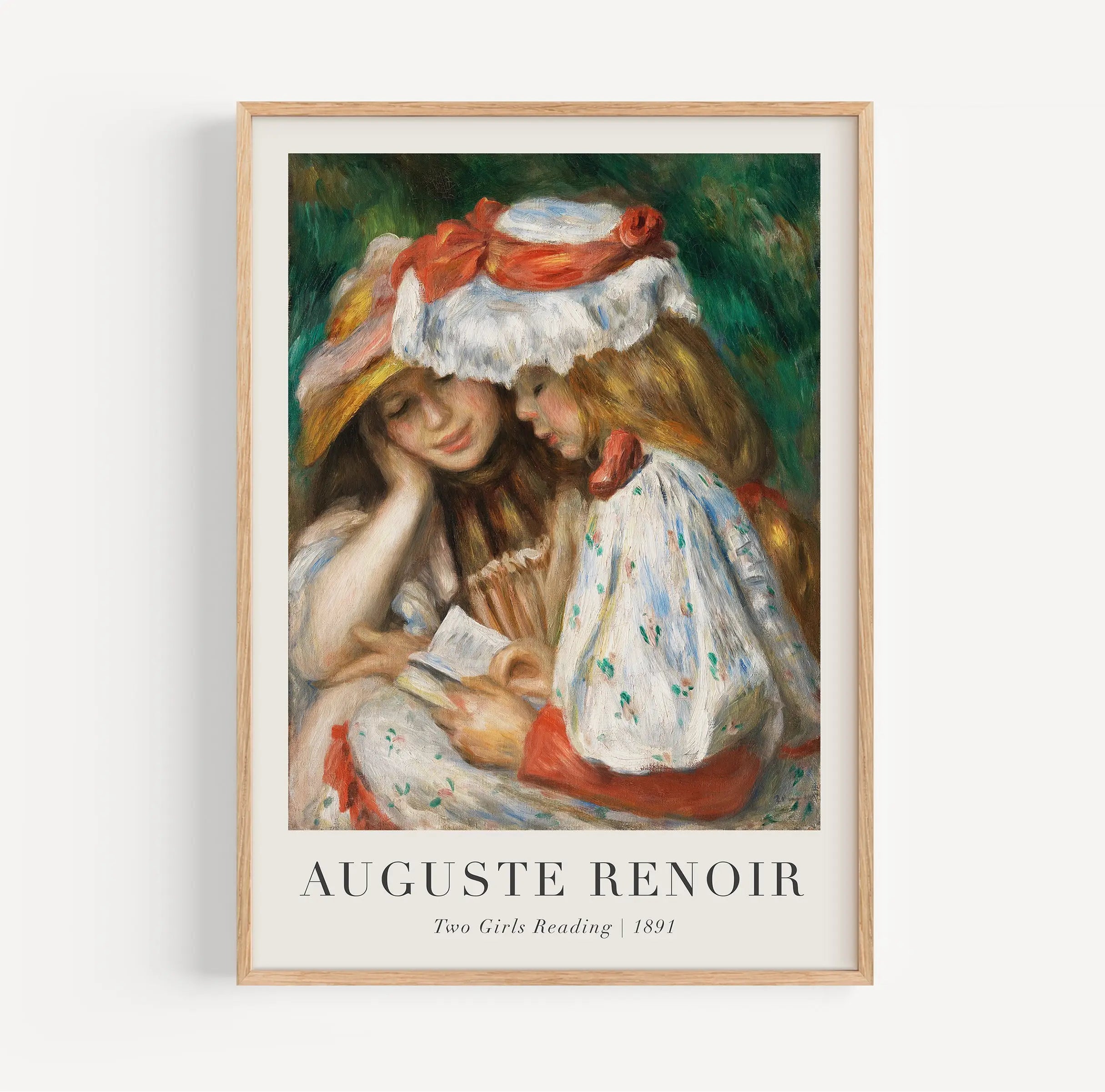 Geselecteerde Renoir Twee Meisjes Lezen Poster met ingelijst Renoir Schilderij
