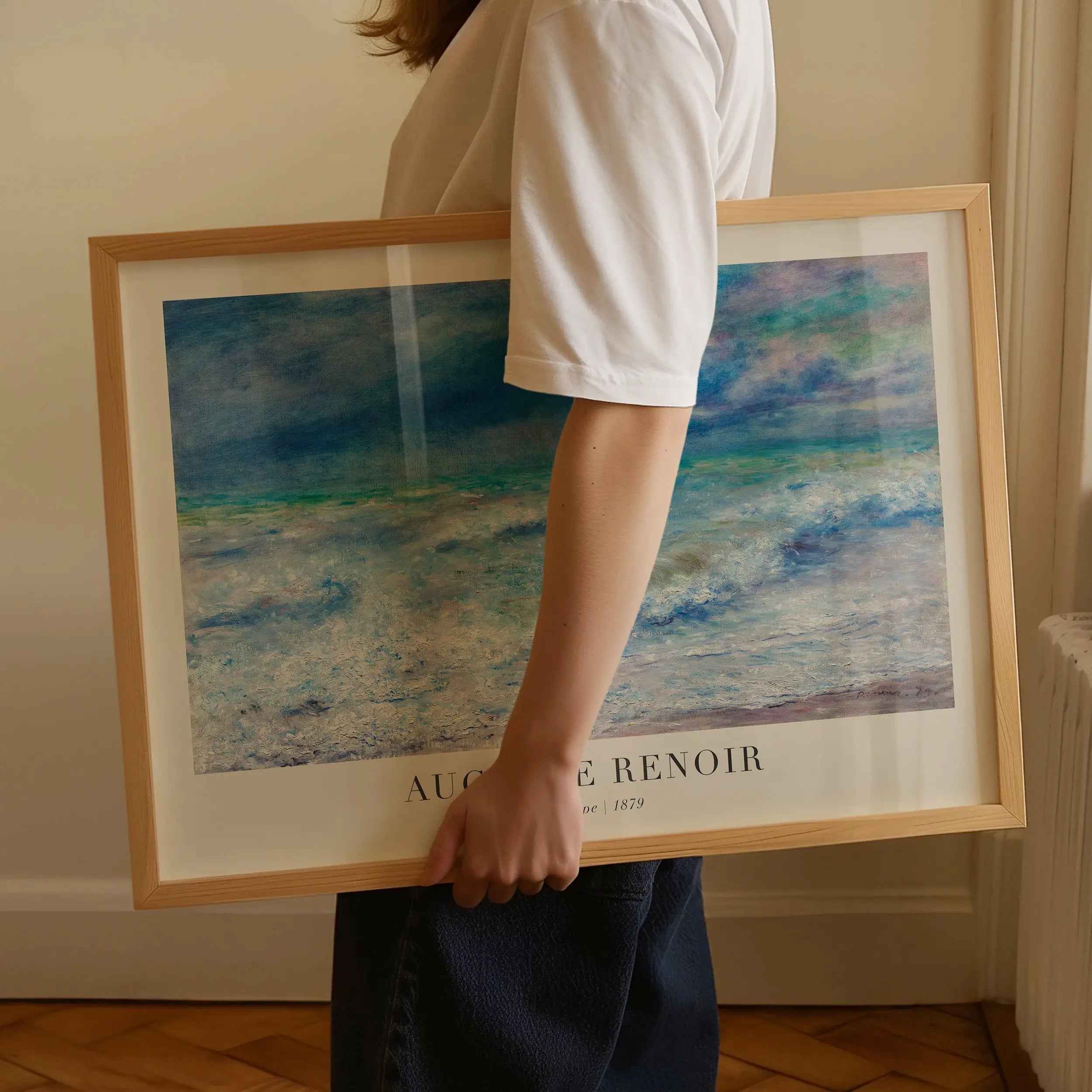 Gepresenteerde Renoir Zeegezicht Poster met ingelijst zeegezicht print