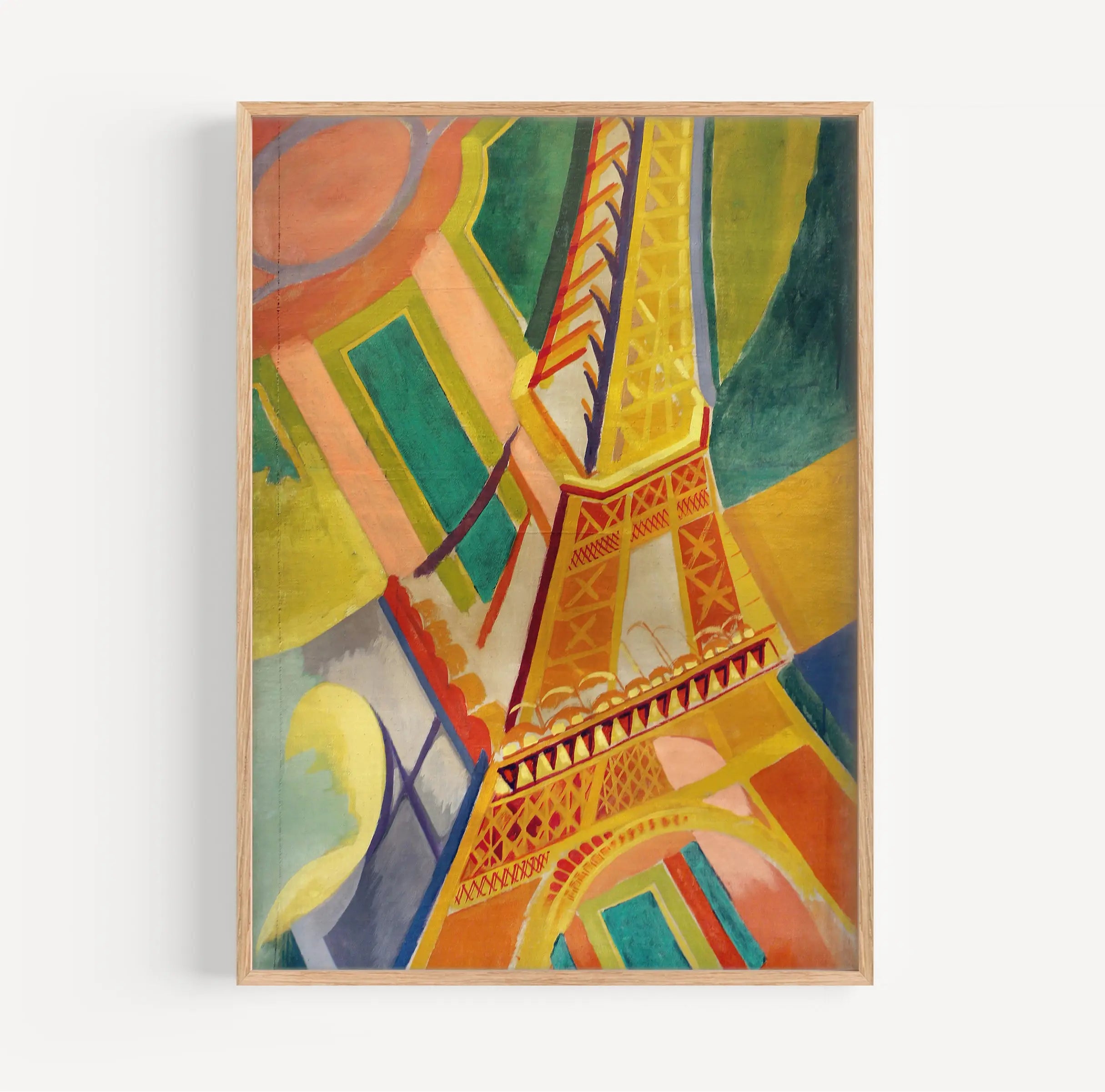 Geraamde abstracte poster van de Eiffeltoren door Robert Delaunay