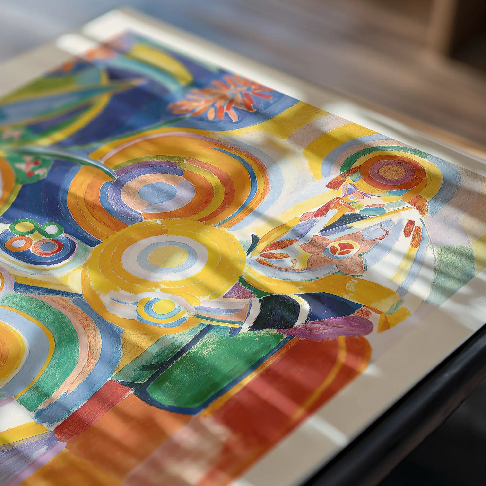 Kleurrijk abstract schilderij van Robert Delaunay Portugese Vrouw Poster