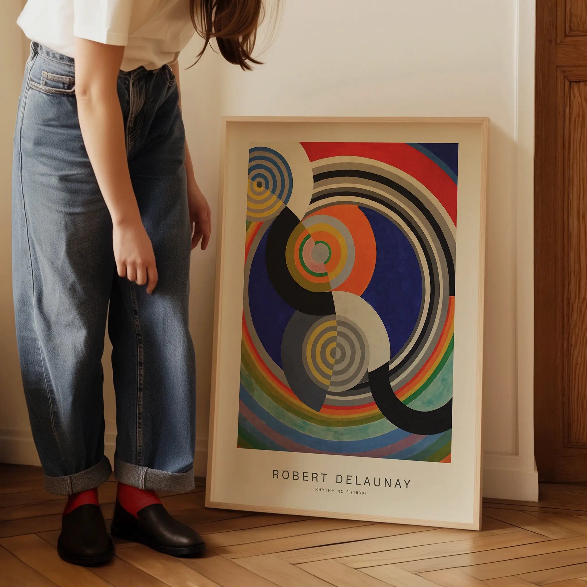 Framed abstract kunstprint van Robert Delaunay Rhythm No 2 Poster